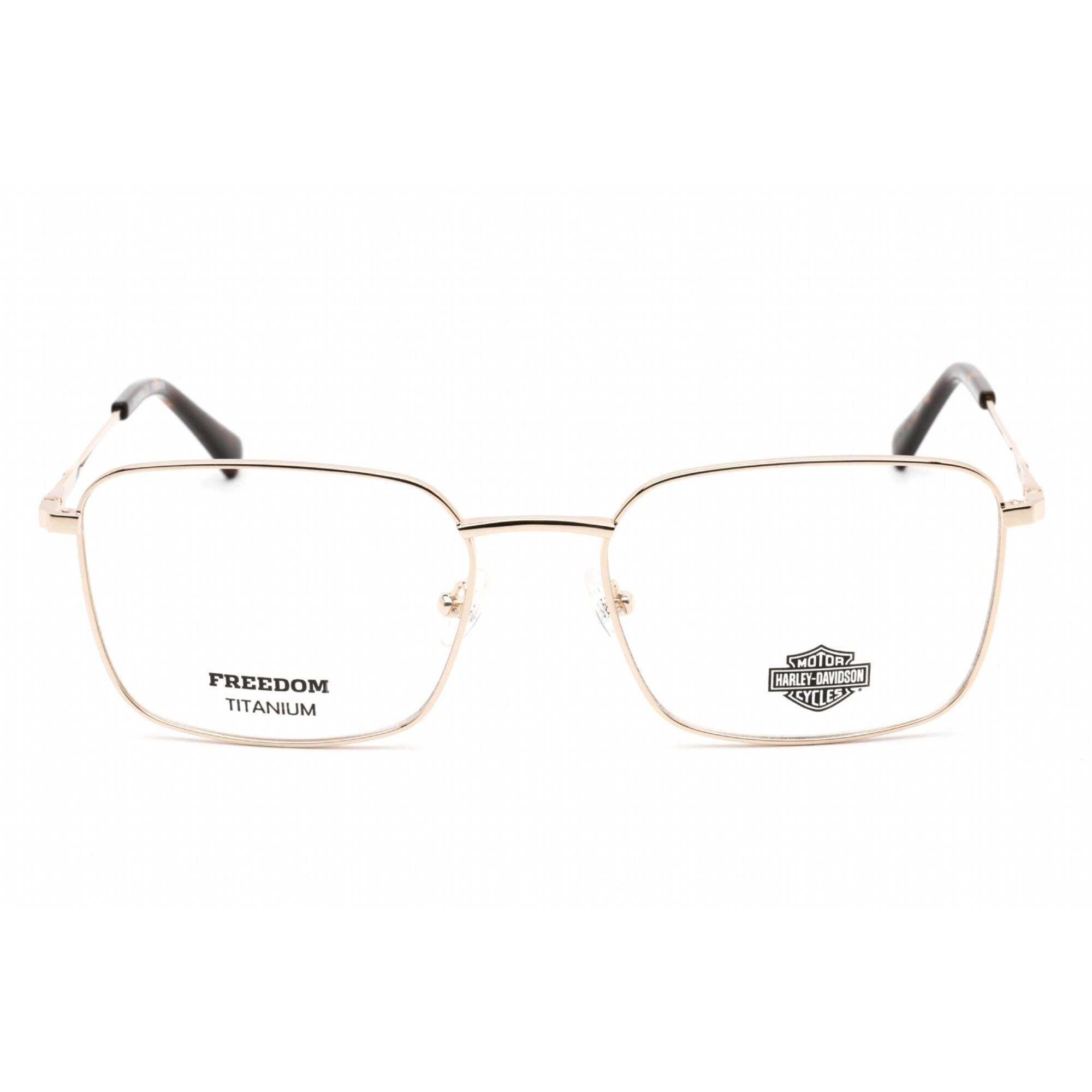 Harley Davidson Unisex Eyeglasses - Pale Gold Titanium Square Shape Frame | HD9021 032