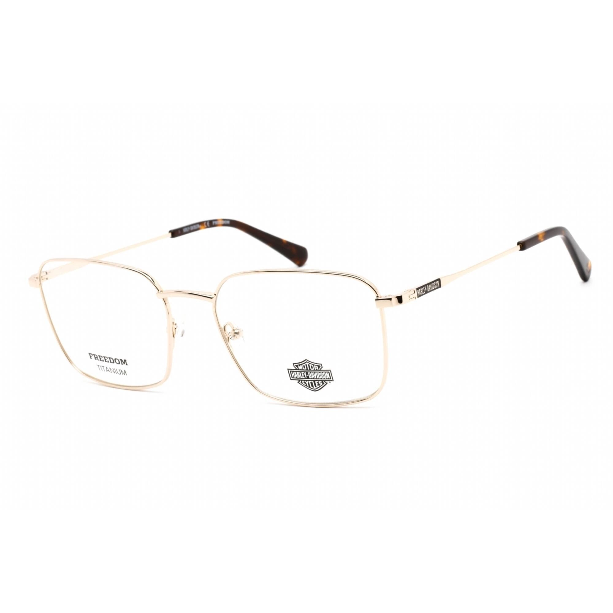 Harley Davidson Unisex Eyeglasses - Pale Gold Titanium Square Shape Frame | HD9021 032