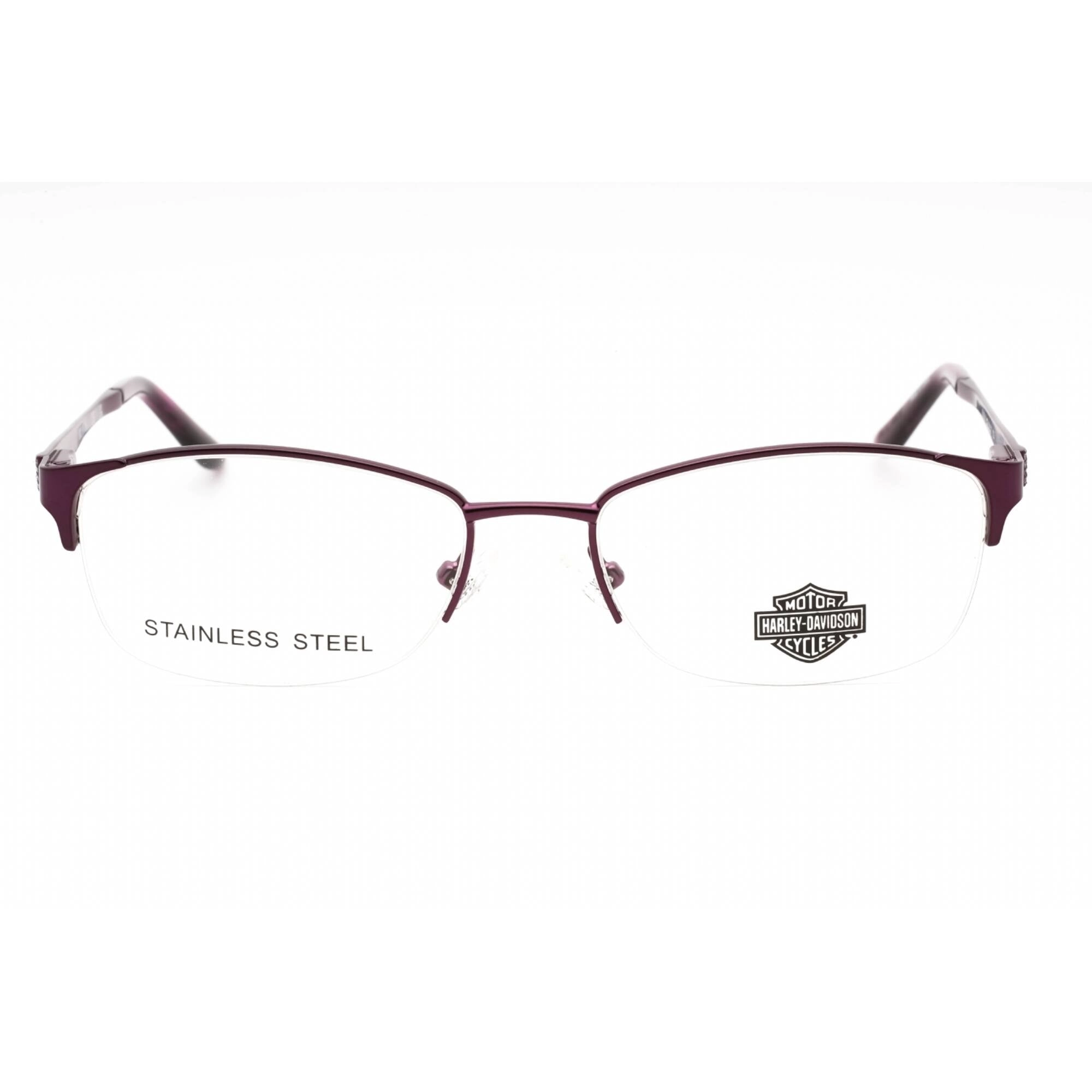 Harley Davidson Women's Eyeglasses - Violet Metal Oval Half Rim Frame | HD0541 083