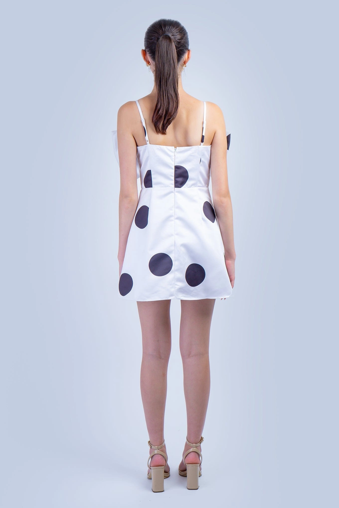 Ivory & Black Polka Dot Bow Dress