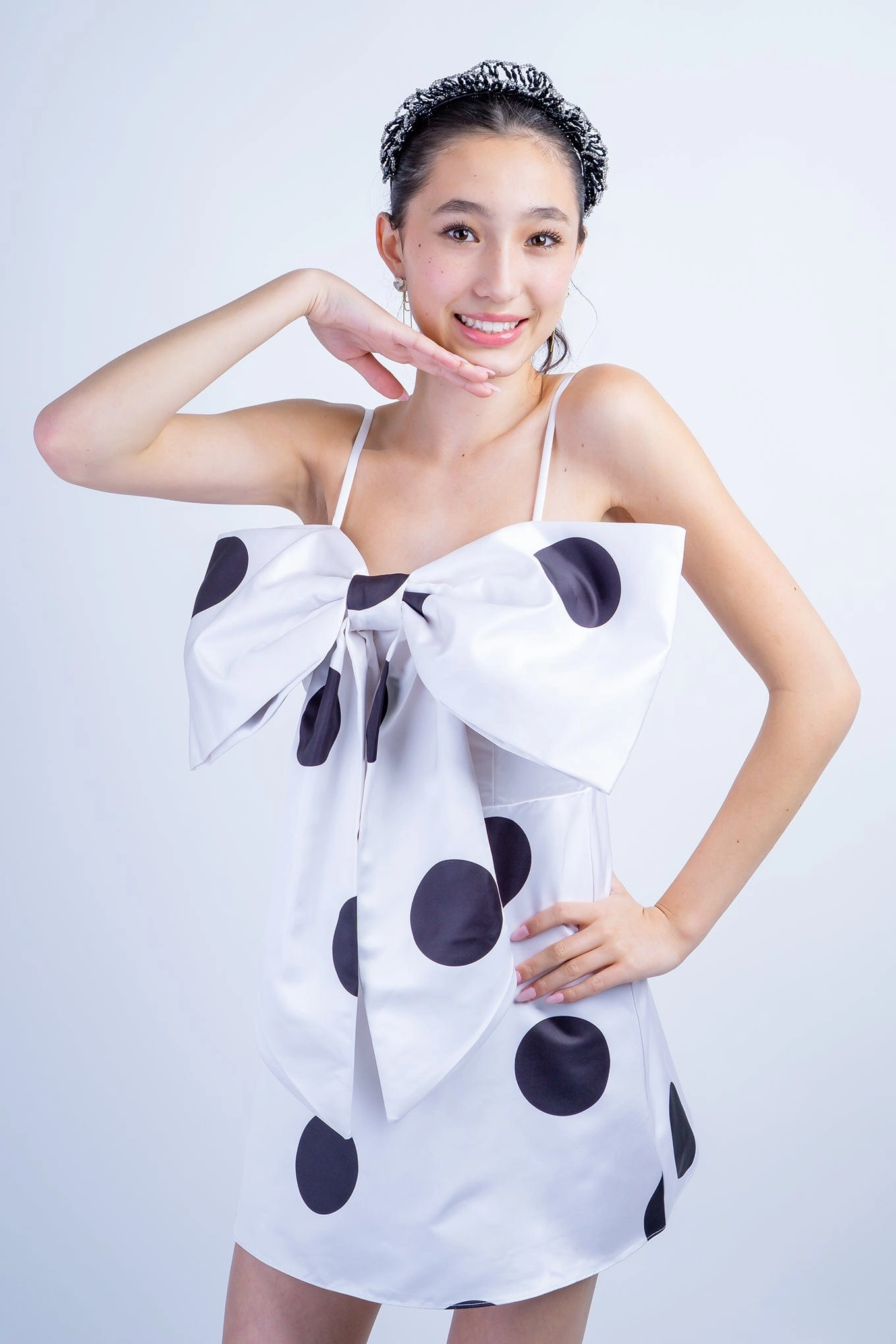 Ivory & Black Polka Dot Bow Dress