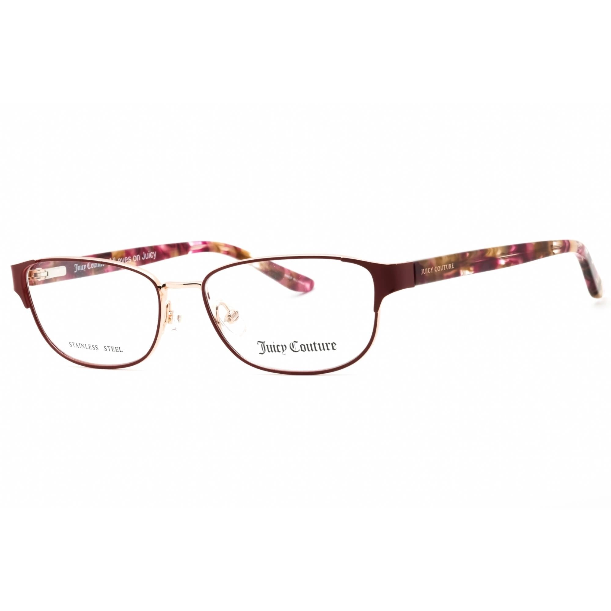 Juicy Couture Women's Eyeglasses - Opal Burgundy Gold Metal Oval Frame | JU 223 LHF