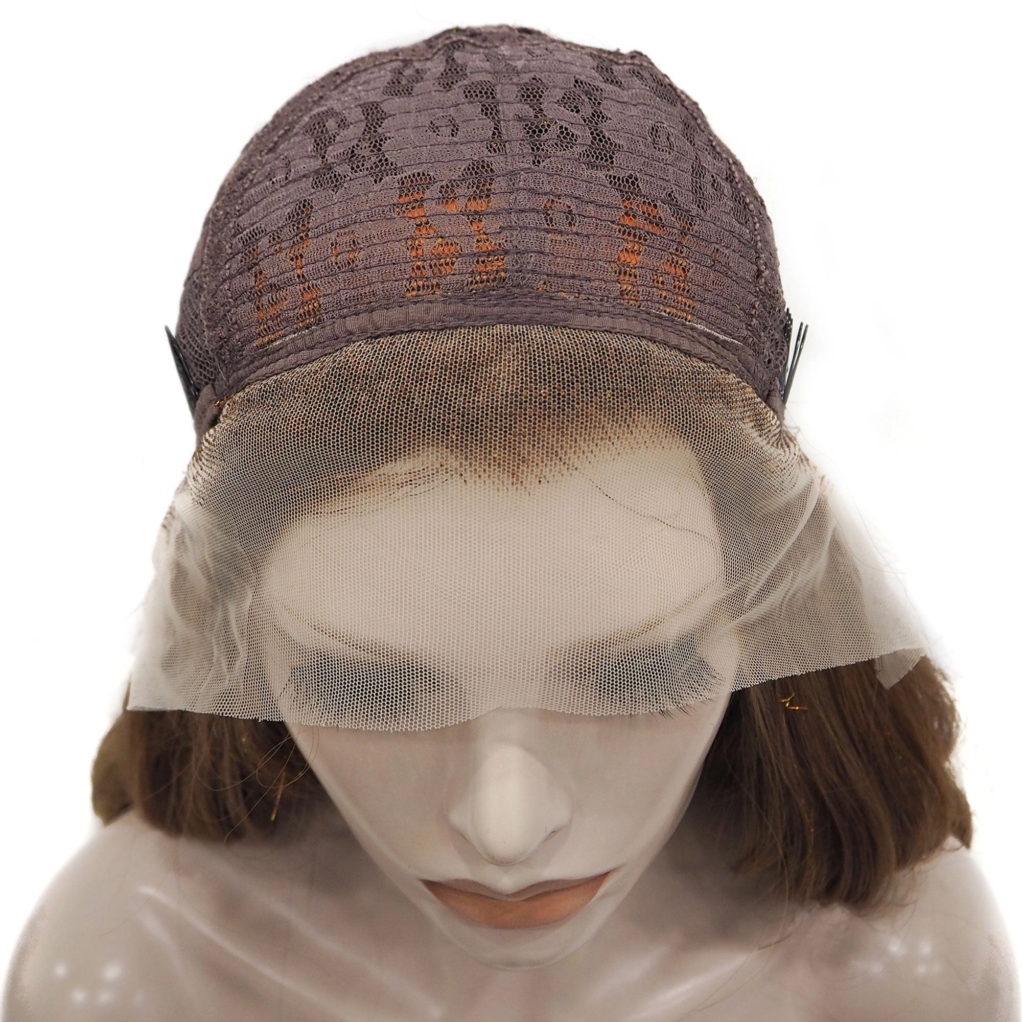 Kassie - Chocolate Brown Mixed With A Stand of Rainbow Hair Tinsel Synthetic Lace Front Wig