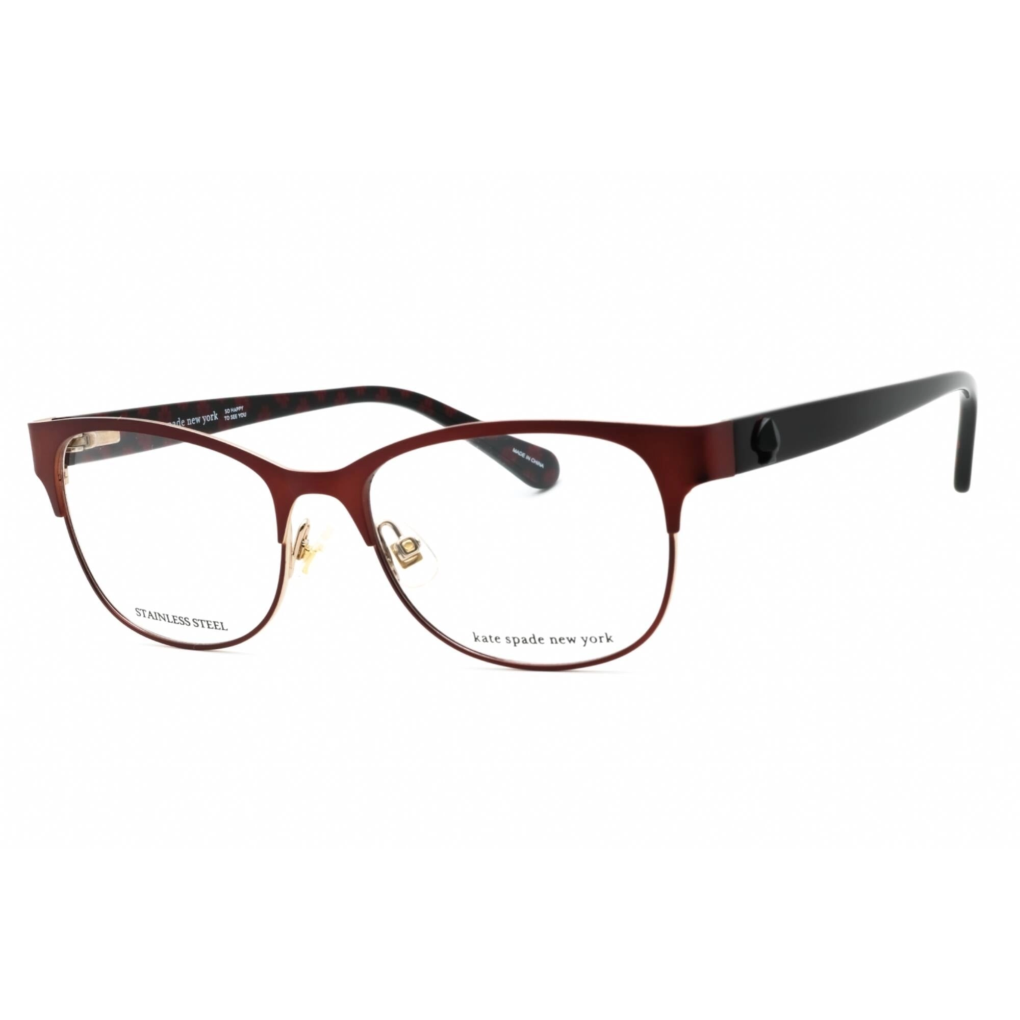 Kate Spade Women's Eyeglasses - Burgundy Metal Full Rim Oval Frame | CAROLINA 0LHF 00