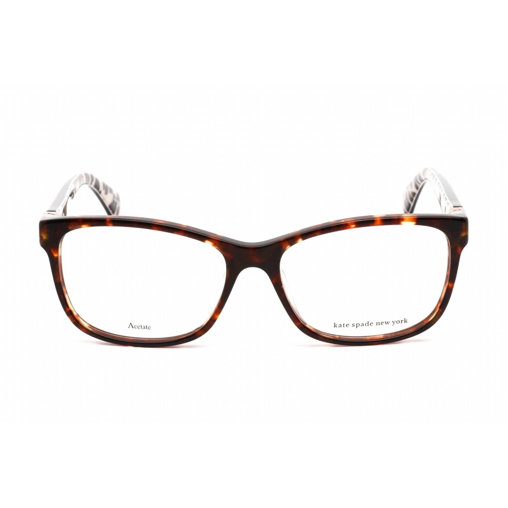 Kate Spade Women's Eyeglasses - Havana Pattern Acetate Rectangular | Calley 01NR 00