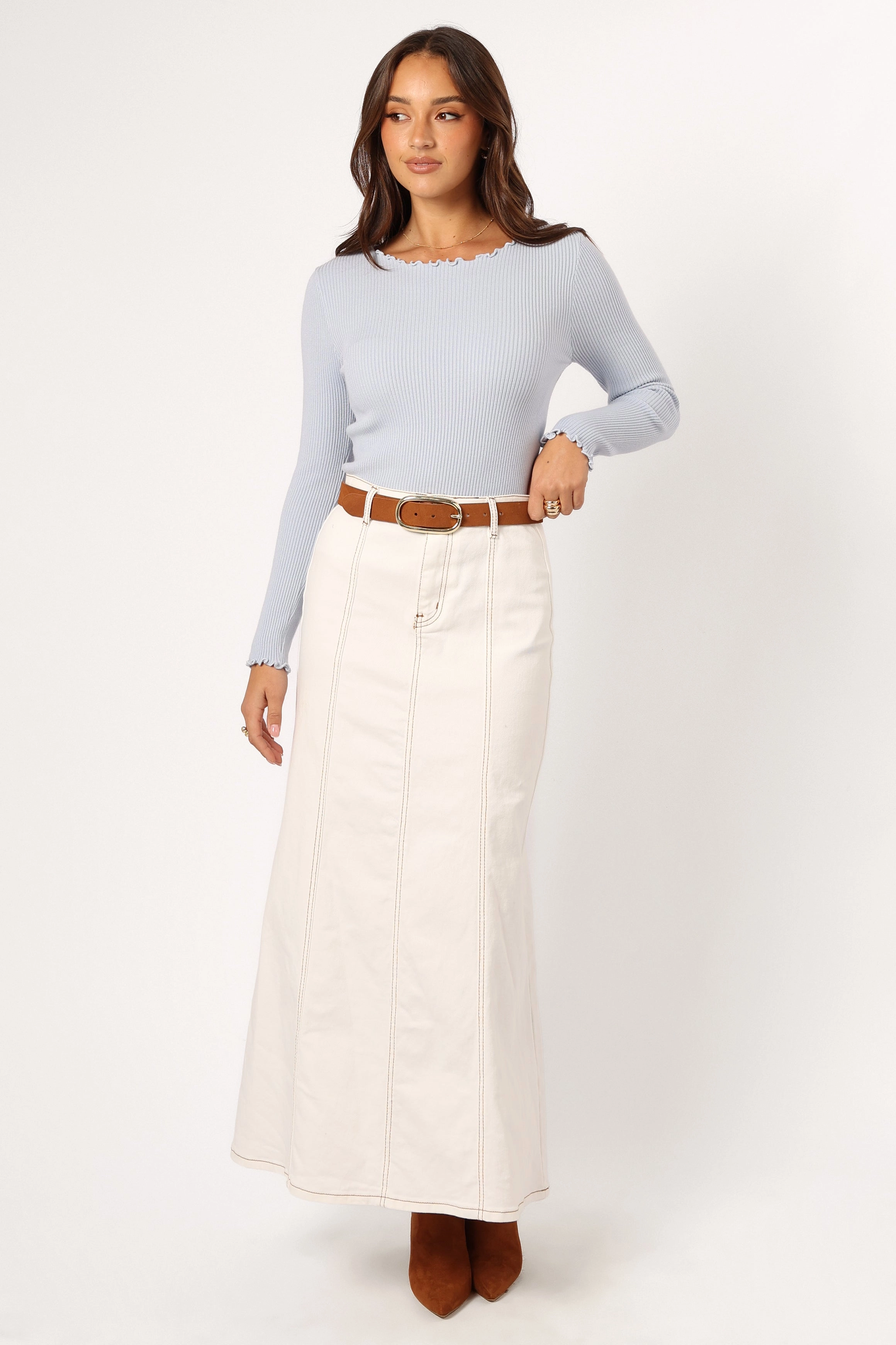 Kya Knit Top - Light Blue