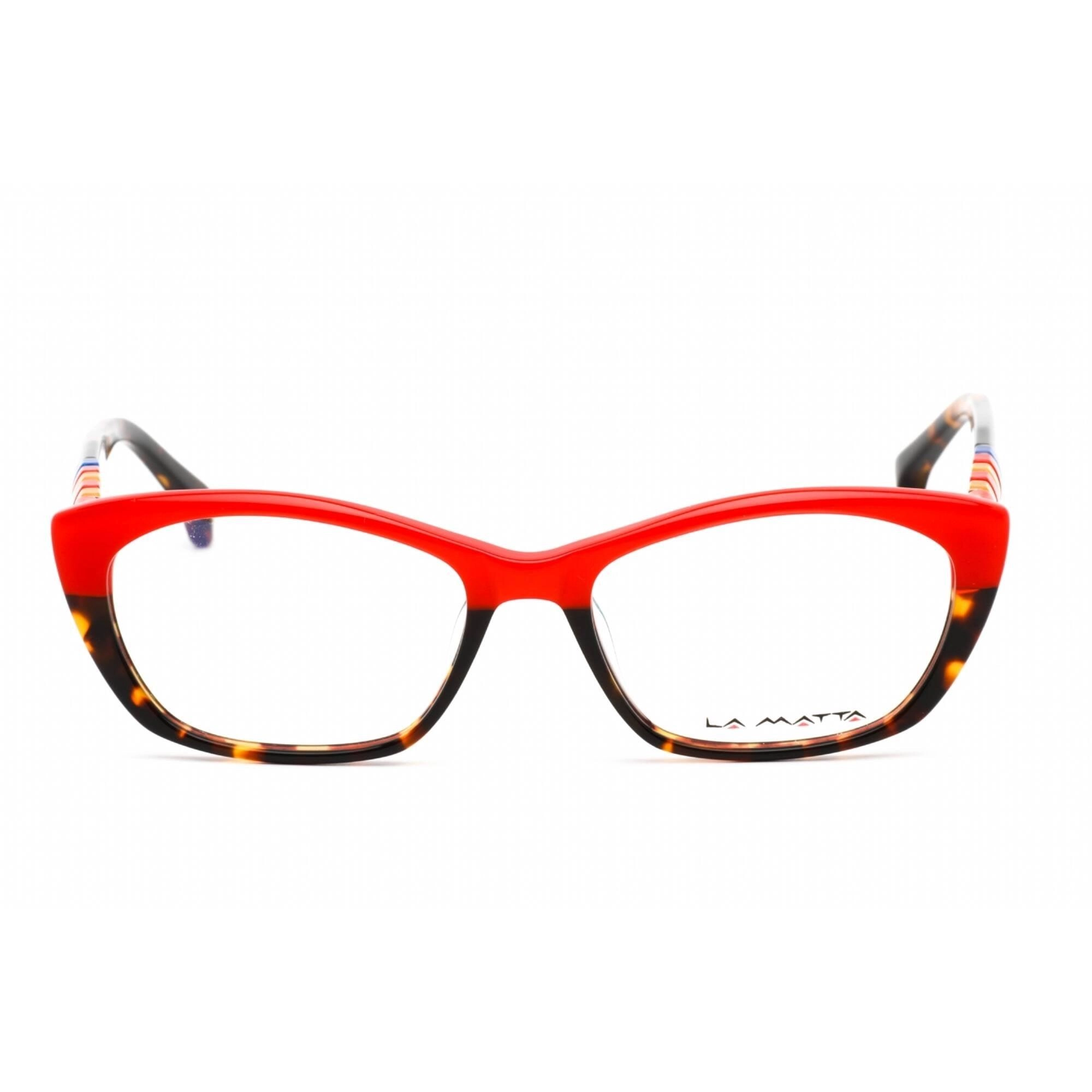 La Matta Women's Eyeglasses - Red/Havana Plastic Cat Eye Shape Frame | LMV3156 02-09