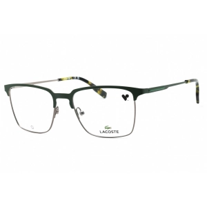 Lacoste Men's Eyeglasses - Matte Green Metal Square Shape Full Rim Frame | L2295 301
