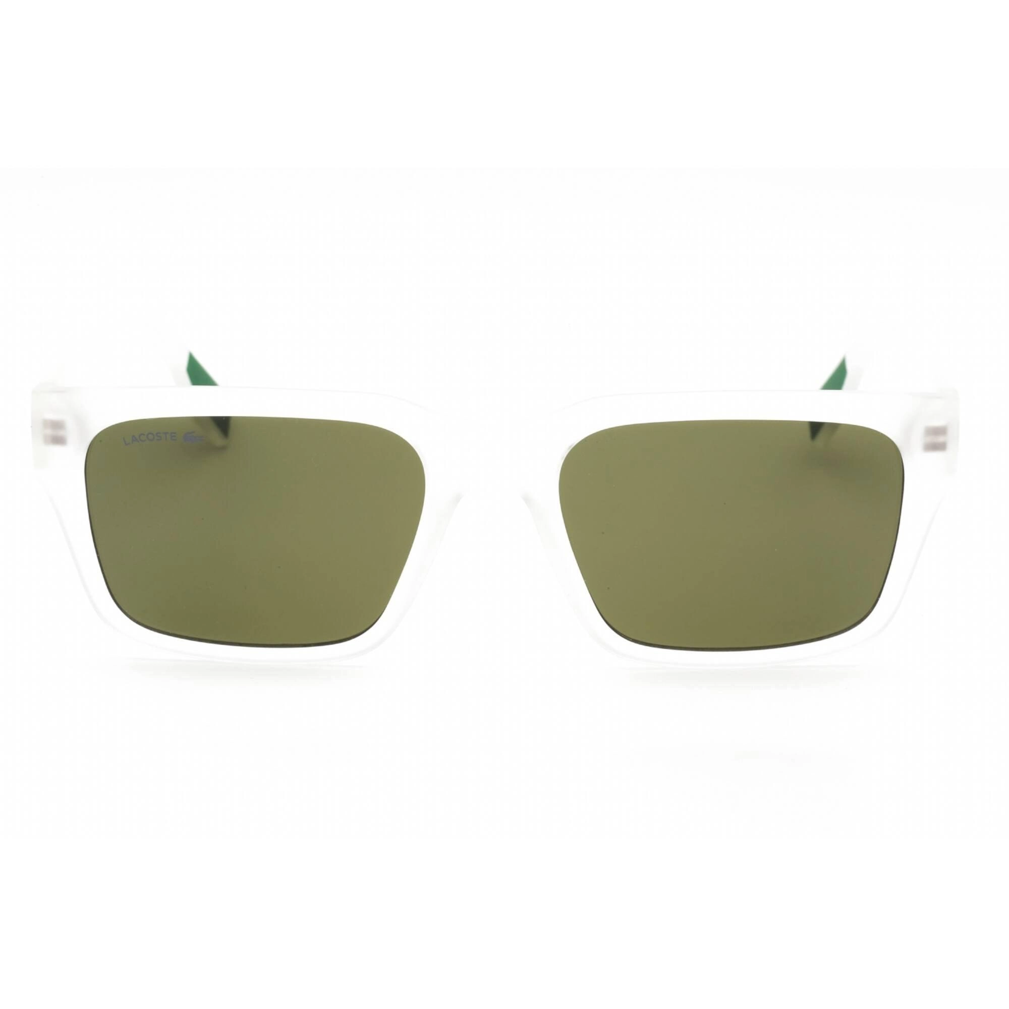 Lacoste Men's Sunglasses - Green Lens Matte Crystal Rectangular Frame | L6004S 970