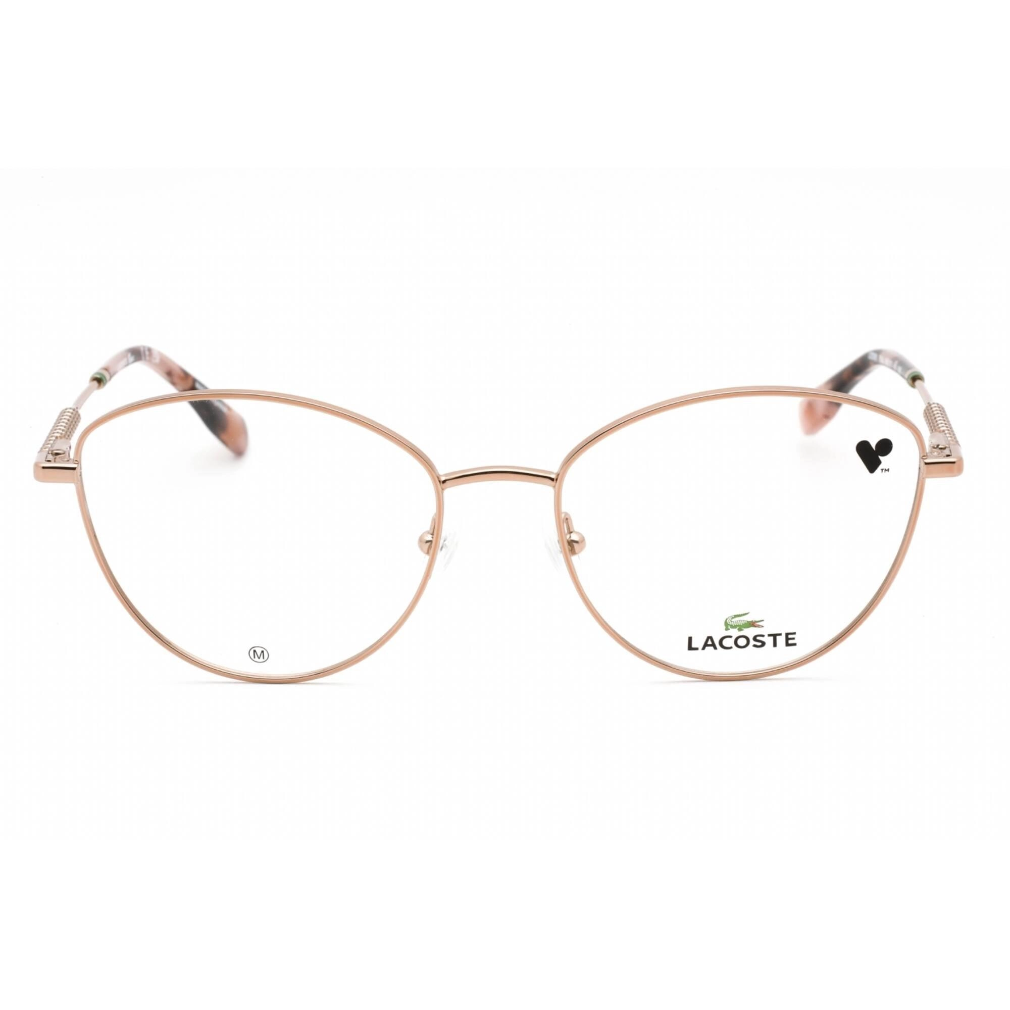 Lacoste Women's Eyeglasses - Clear Lens Matte Rose Gold Cat Eye Frame | L2289 714