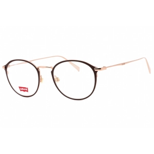 Levi's Men's Eyeglasses - Matte Burgundy Gold Red Round Shape Frame | LV 5001 0E28 00