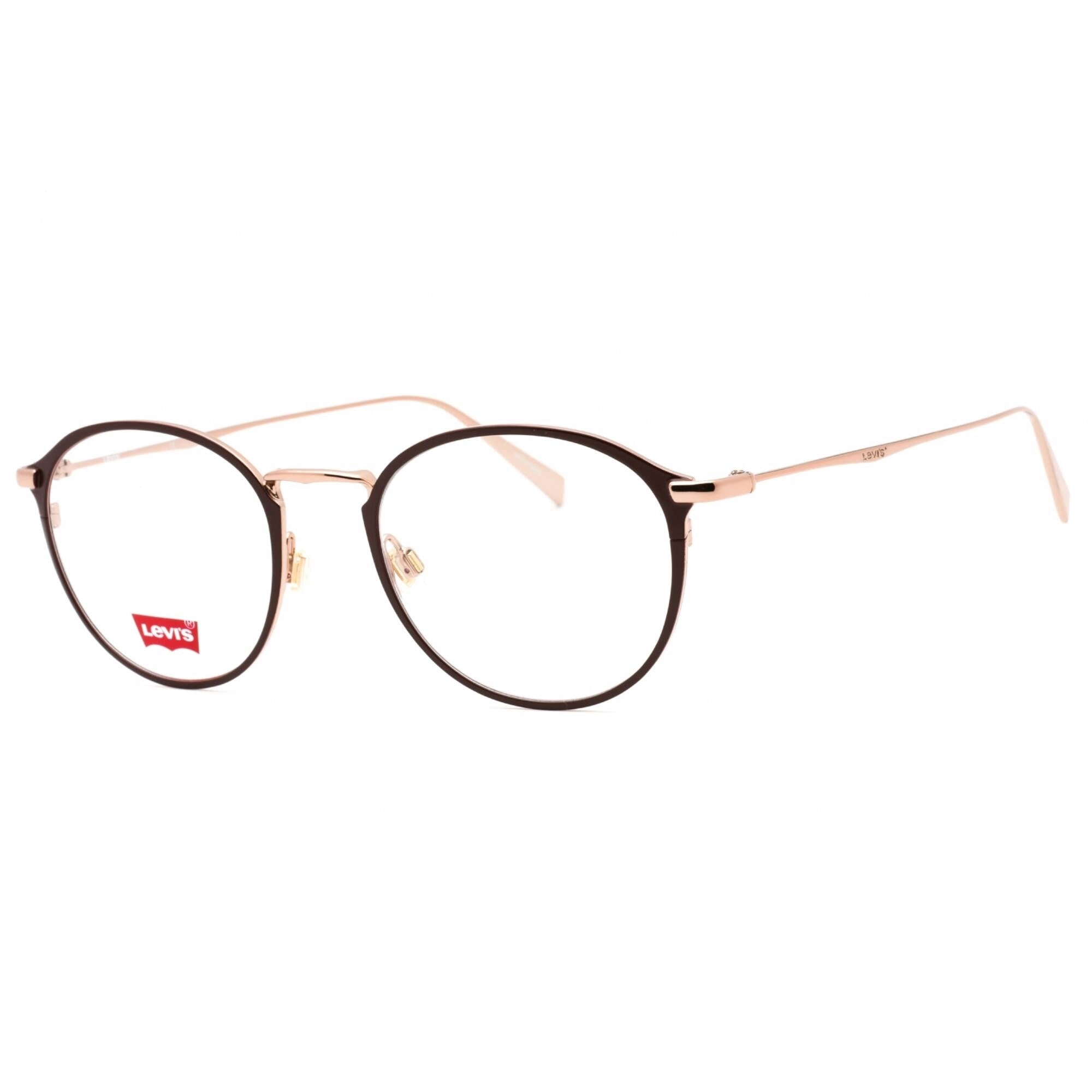 Levi's Men's Eyeglasses - Matte Burgundy Gold Red Round Shape Frame | LV 5001 0E28 00