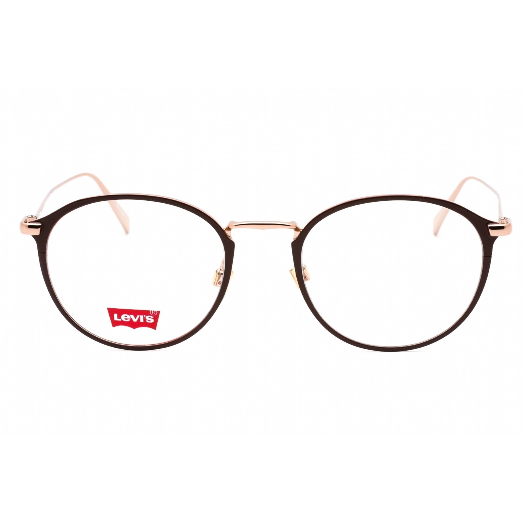 Levi's Men's Eyeglasses - Matte Burgundy Gold Red Round Shape Frame | LV 5001 0E28 00