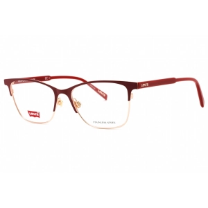 Levi's Women's Eyeglasses - Burgundy Metal Cat Eye Full Rim Frame | LV 1011 0LHF 00