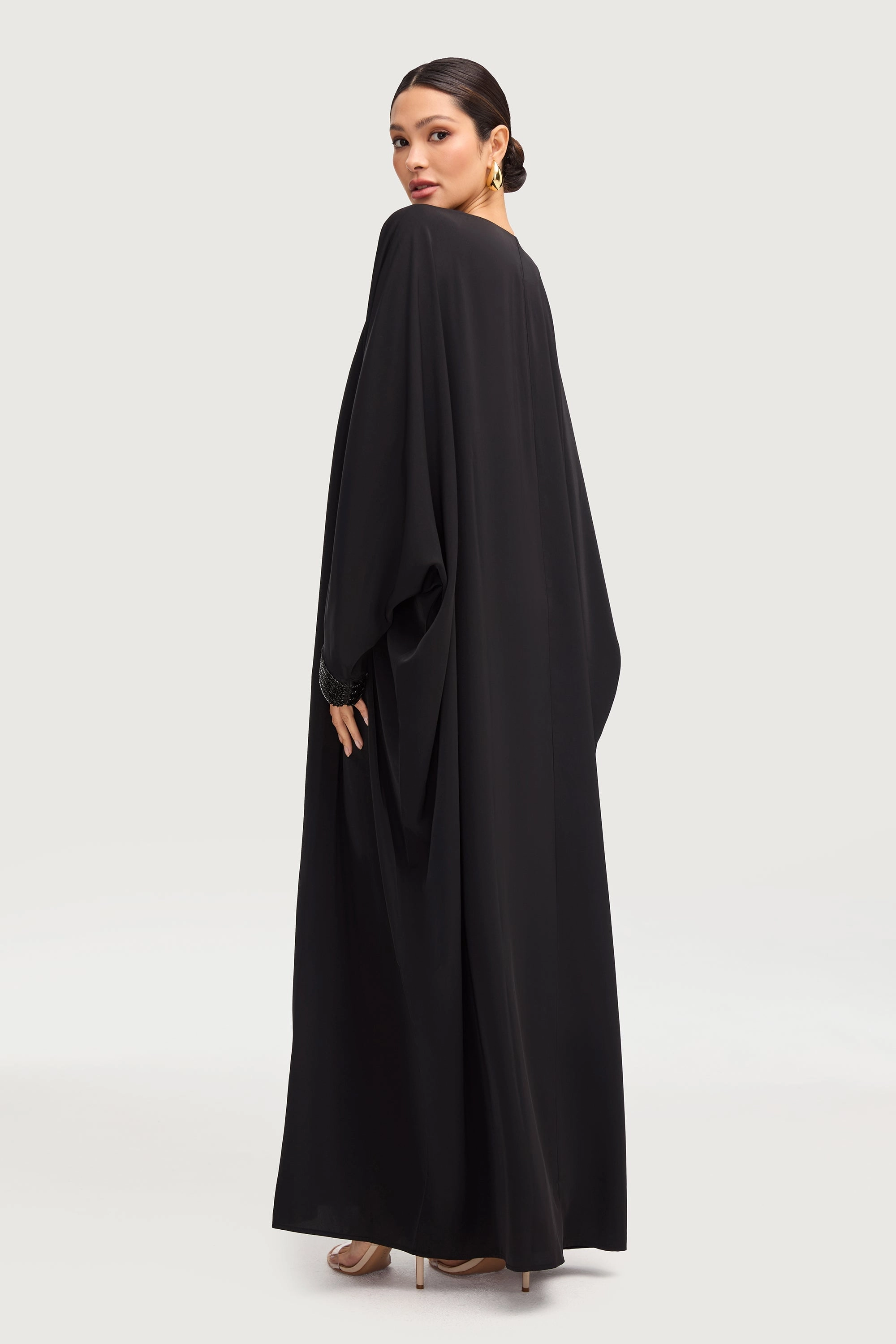 Lina Embellished Abaya - Black