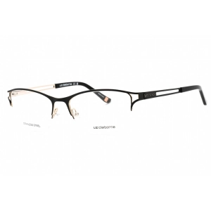 Liz Claiborne Women's Eyeglasses - Matte Black Gold Cat Eye Half Rim Frame | L 661 146