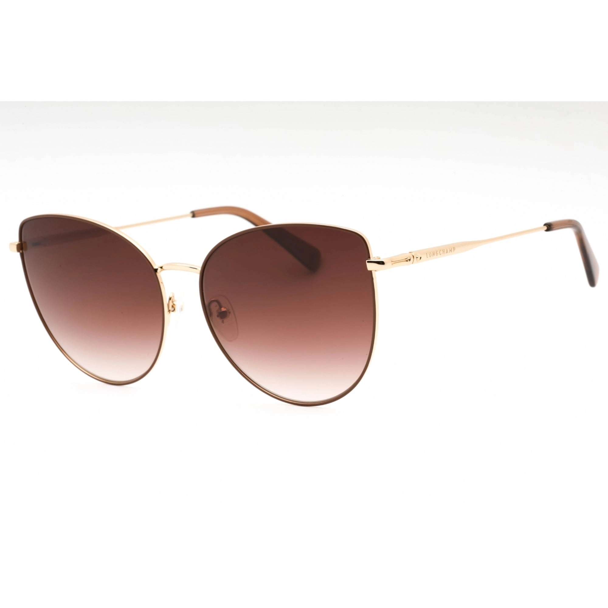 Longchamp Women's Sunglasses - Gold/Beige Metal Cat Eye Full Rim Frame | LO158S 721