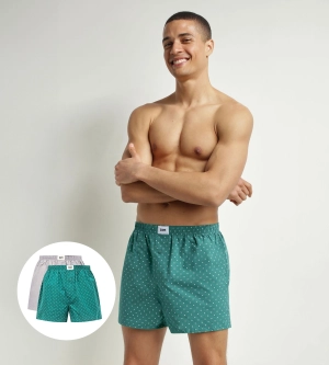 Lot de 2 caleçons homme en coton bio Acier à motif Géo Dim Good