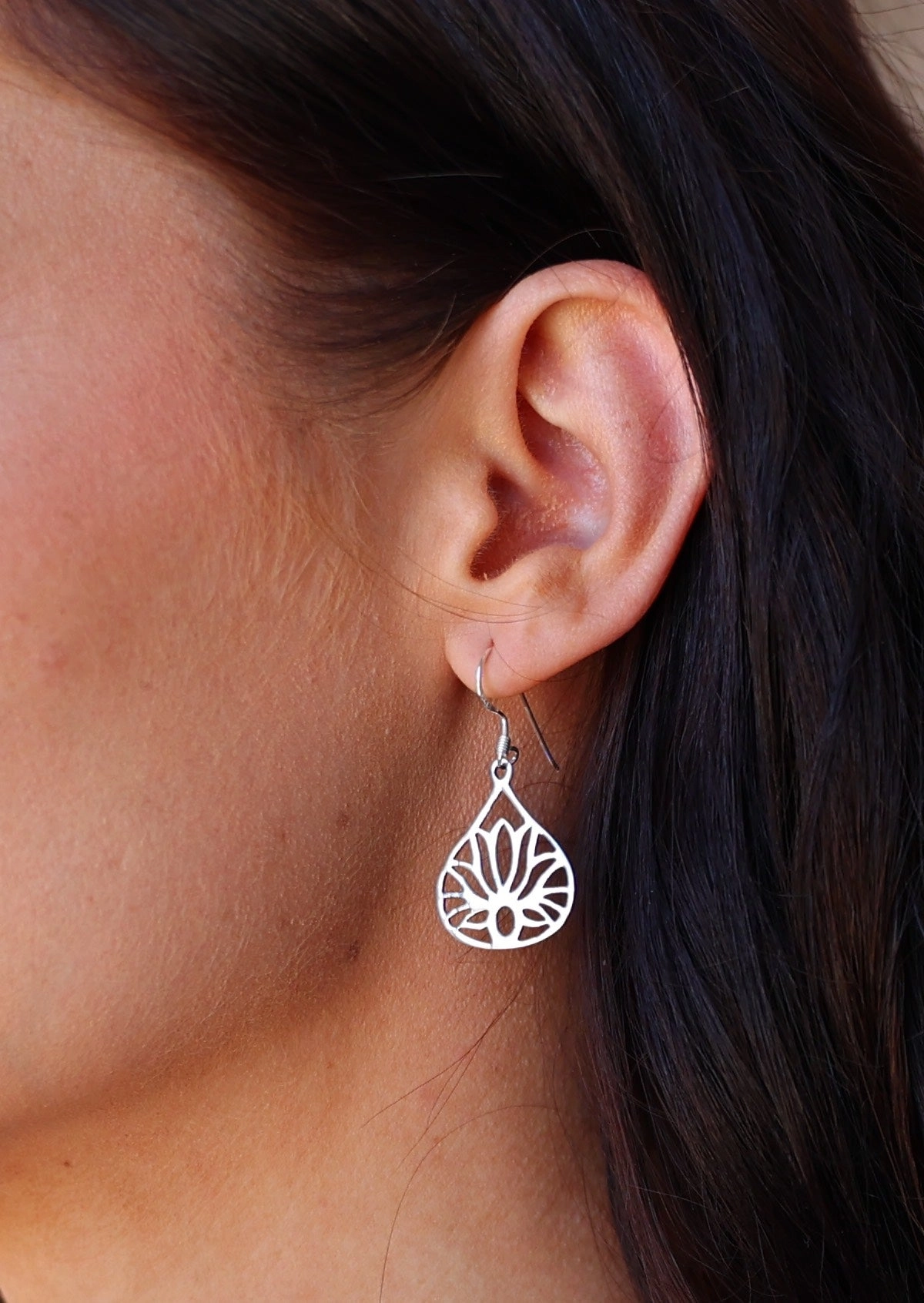 Lotus In Bloom Silver Earrings