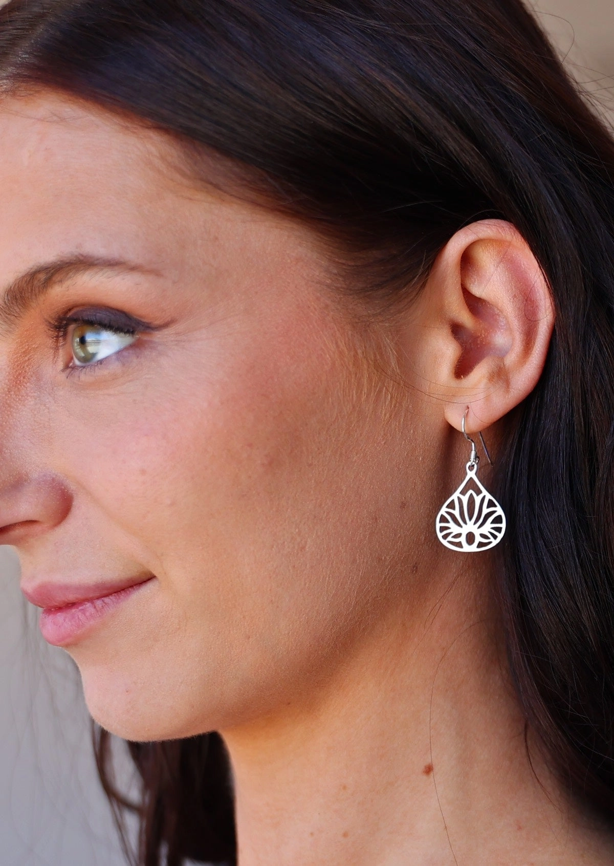 Lotus In Bloom Silver Earrings