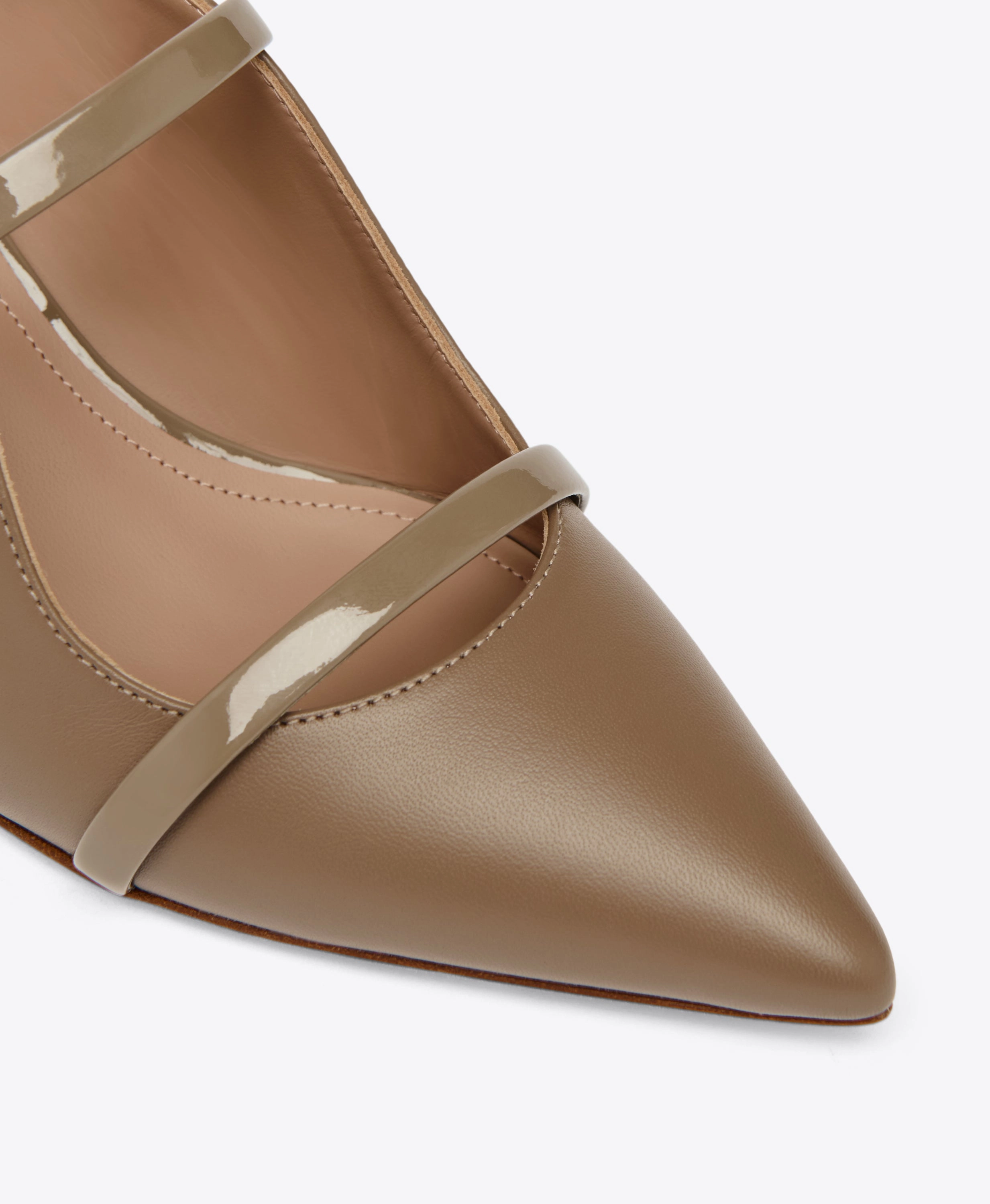 Maureen 45 Taupe Leather Kitten Heels