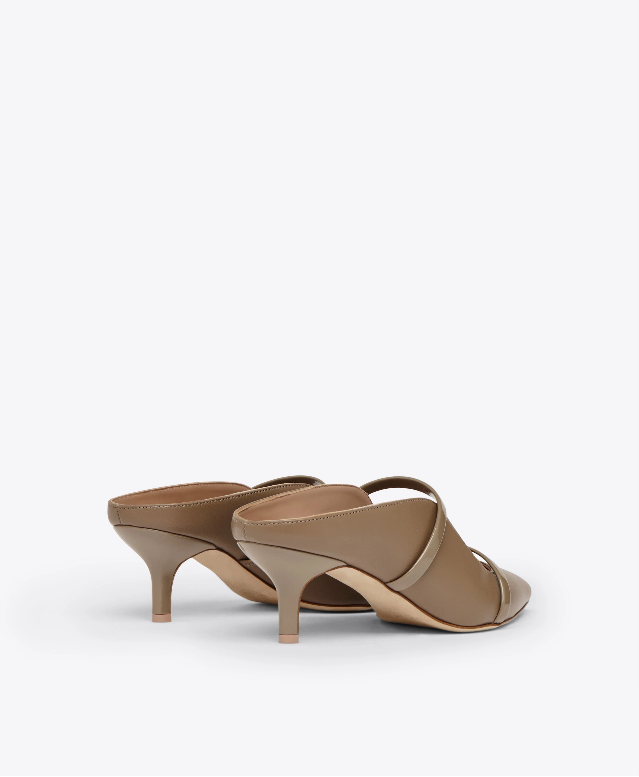 Maureen 45 Taupe Leather Kitten Heels