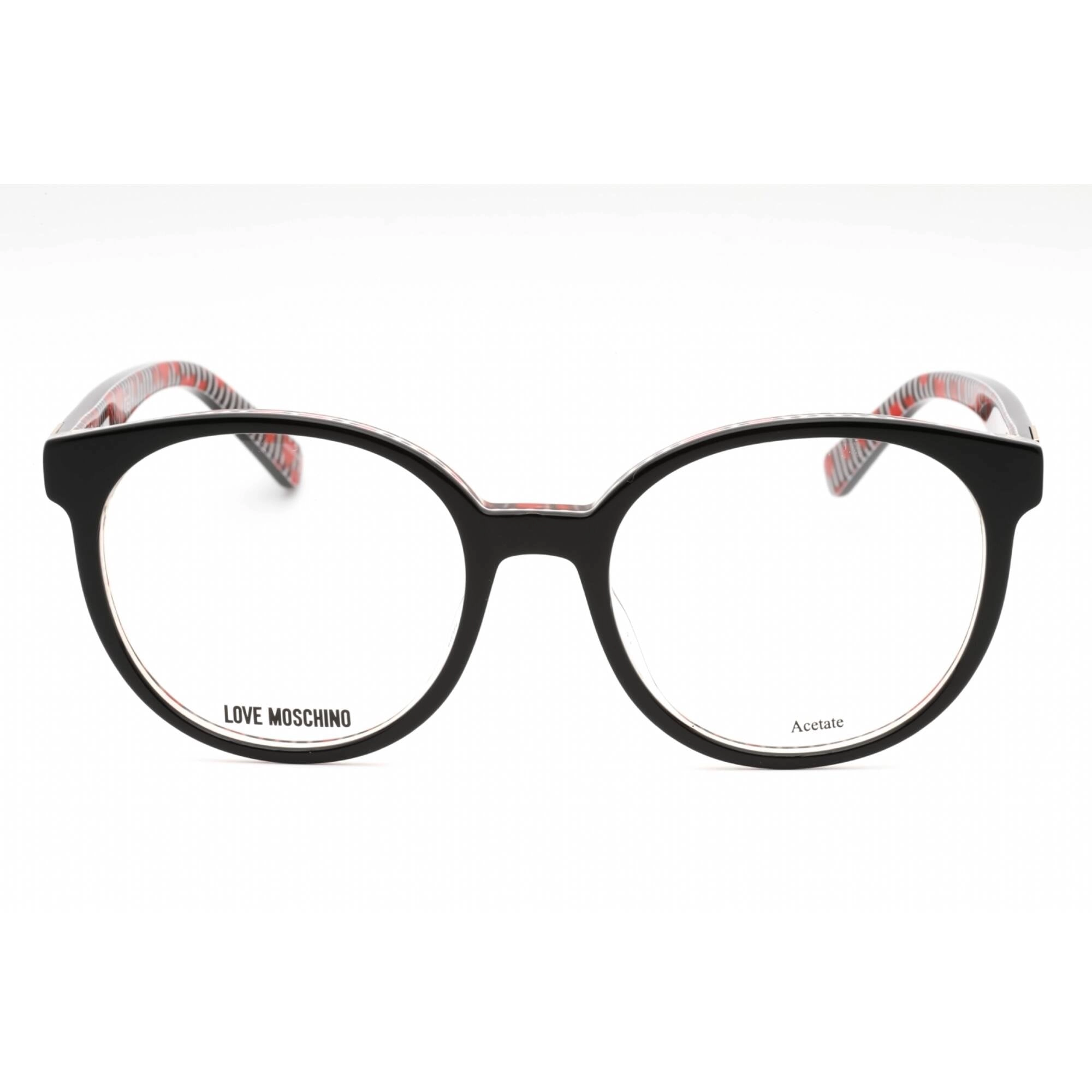 Moschino Love Women's Eyeglasses - Black Plastic Round Full Rim Frame | MOL584 0807 00