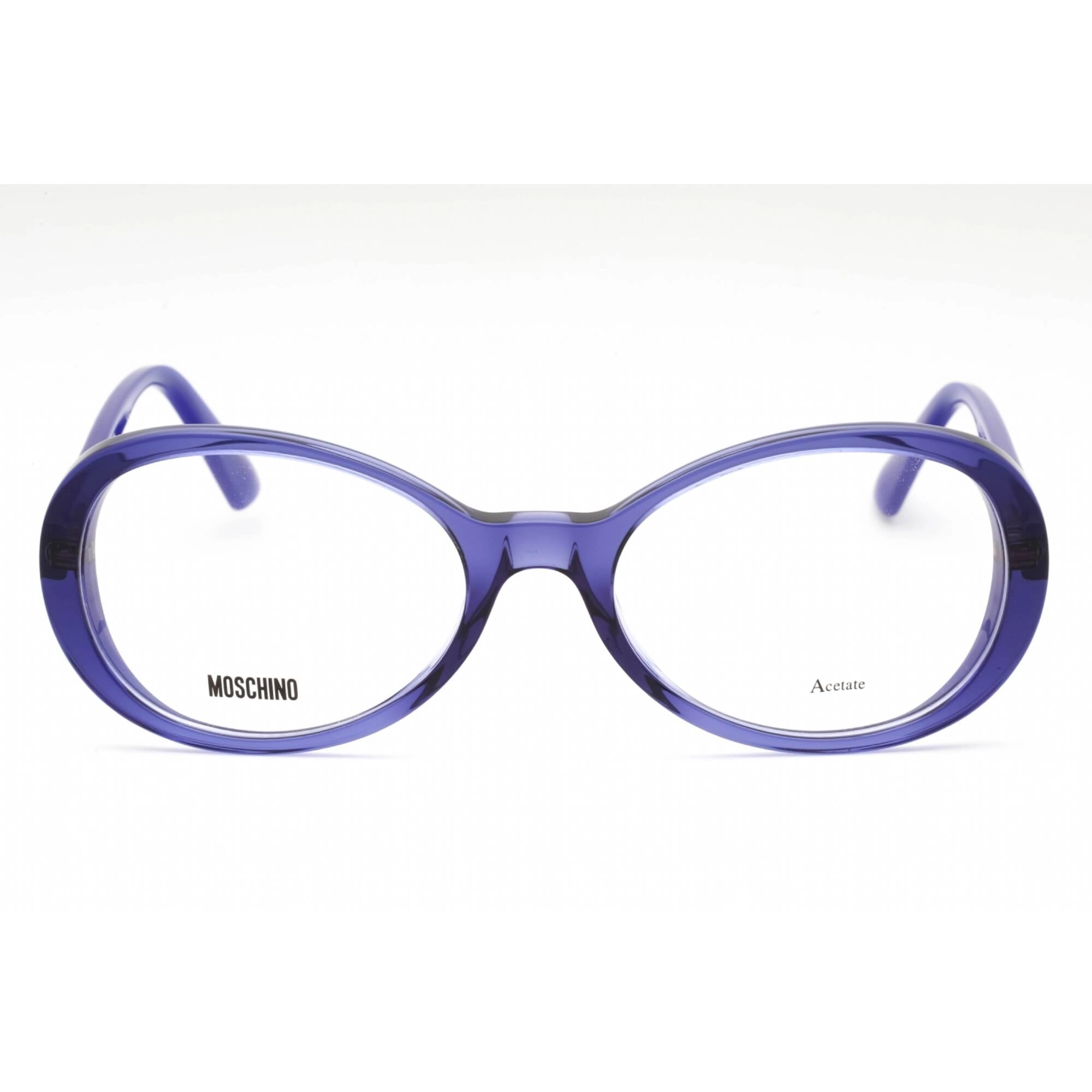 Moschino Women's Eyeglasses - Blue Oval Full Rim Frame Clear Demo Lens | MOS594 PJP