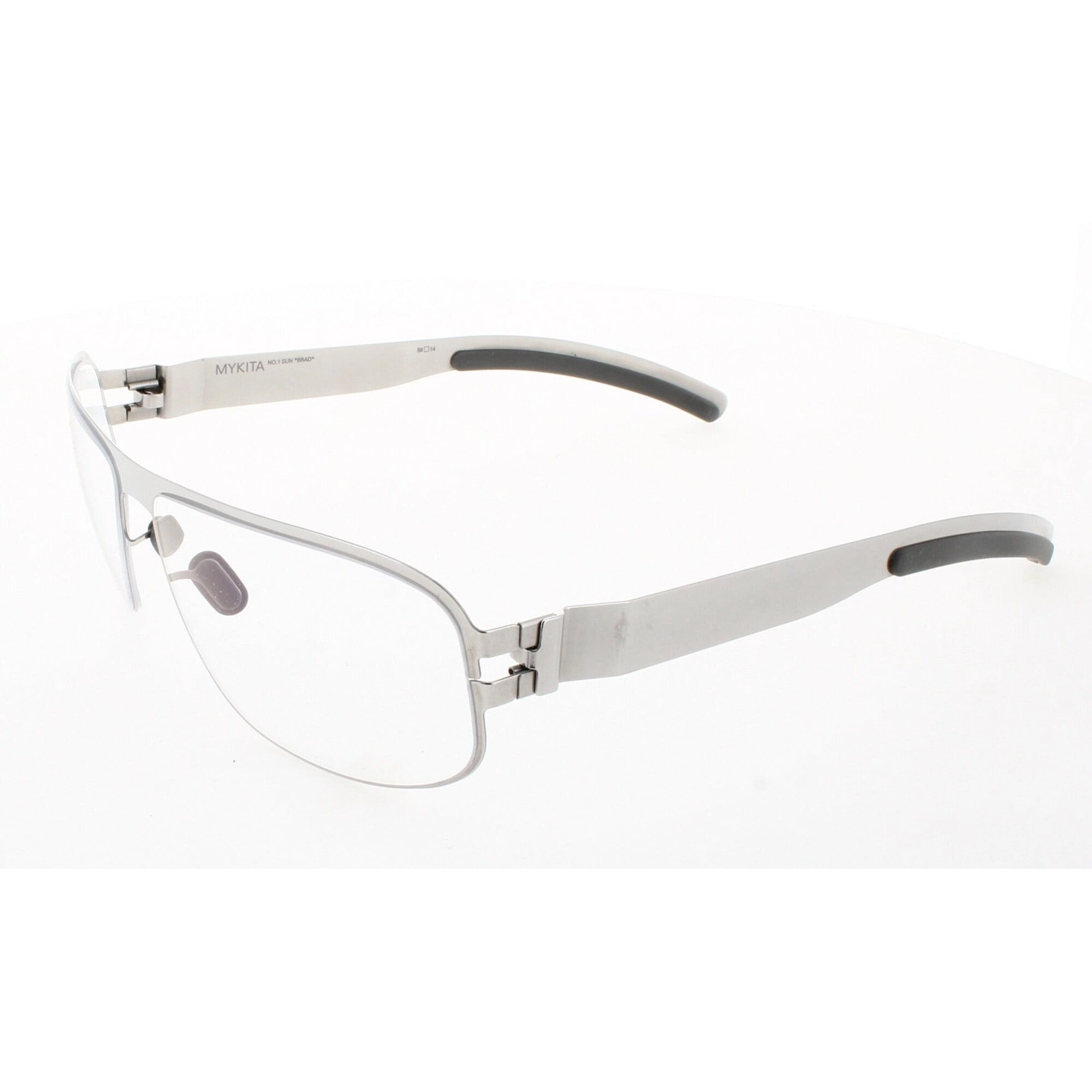 Mykita Unisex Eyeglasses - Shiny Silver Rectangular Frame | NO1-BRAD-SHINY SILVER 51