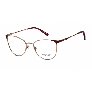 Nine West Women's Eyeglasses - Clear Lens Burgundy Metal Cat Eye Frame | NW1095 602