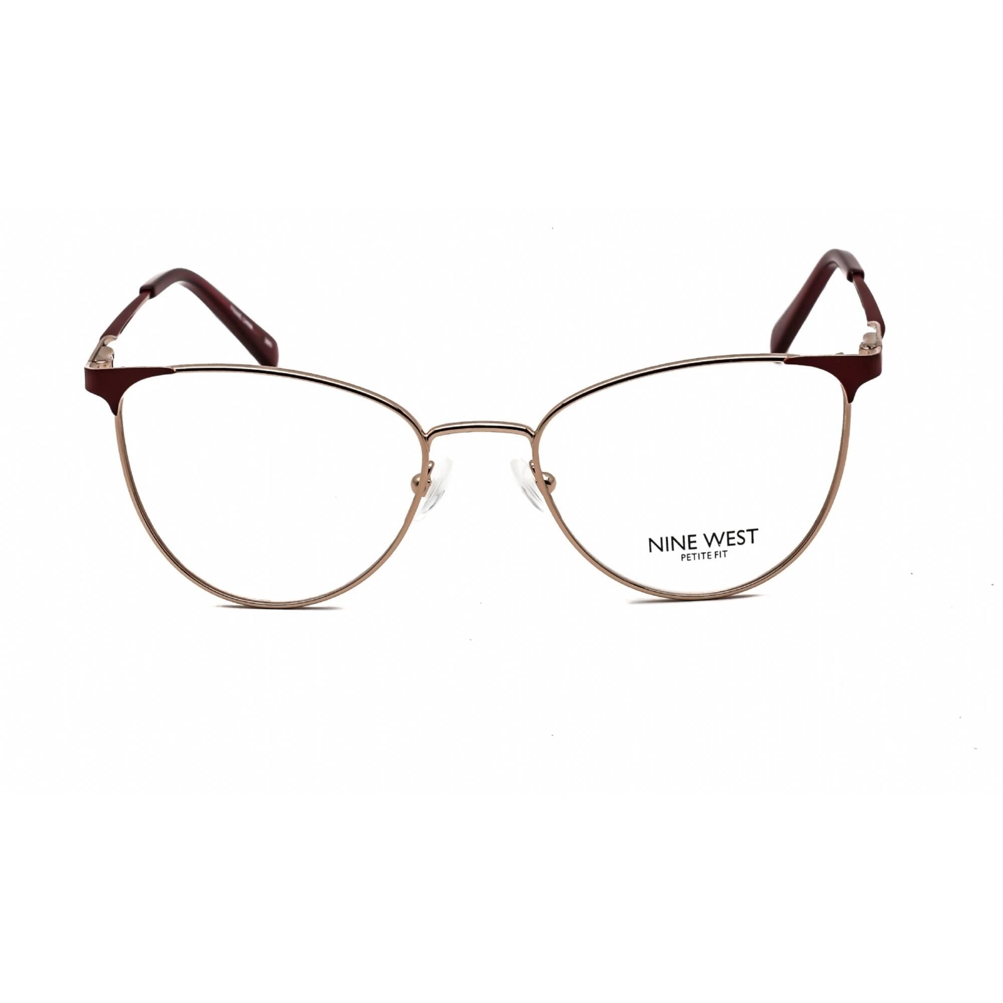 Nine West Women's Eyeglasses - Clear Lens Burgundy Metal Cat Eye Frame | NW1095 602