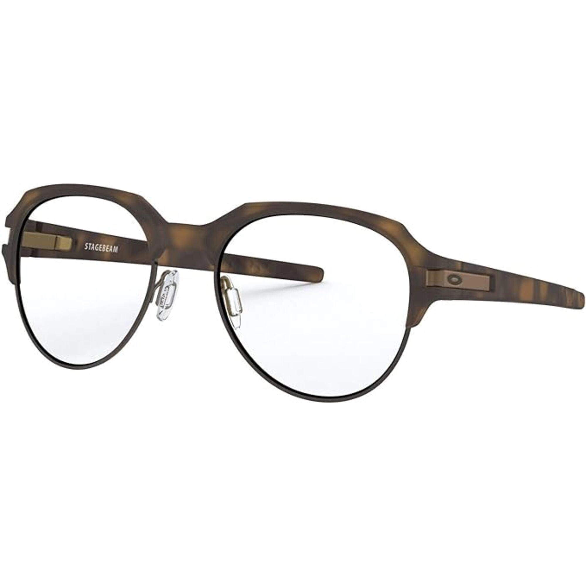 Oakley Men's Eyeglasses - Woodgrain Plastic Round Frame Demo Lens | OAKLEY 0OX8148 4