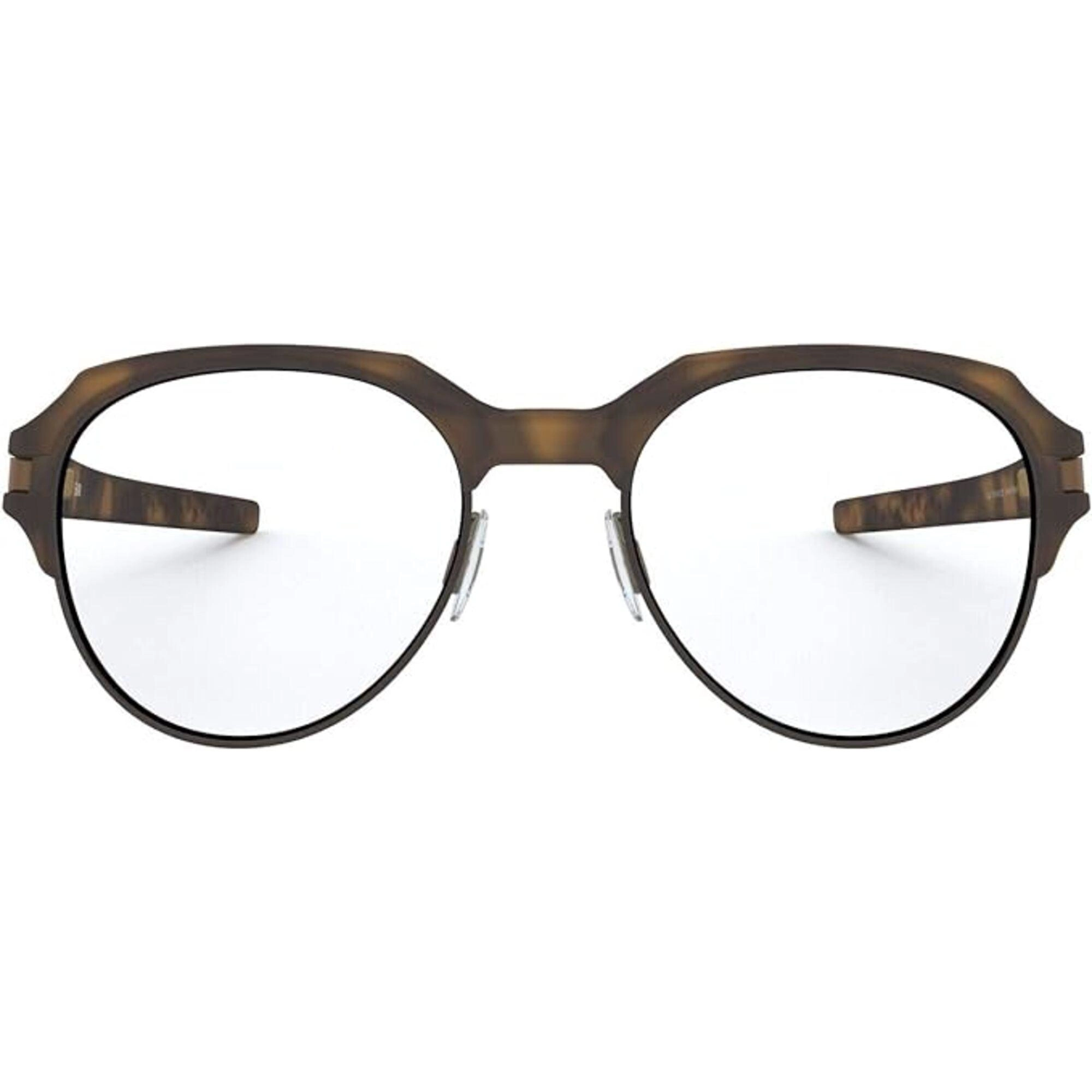 Oakley Men's Eyeglasses - Woodgrain Plastic Round Frame Demo Lens | OAKLEY 0OX8148 4