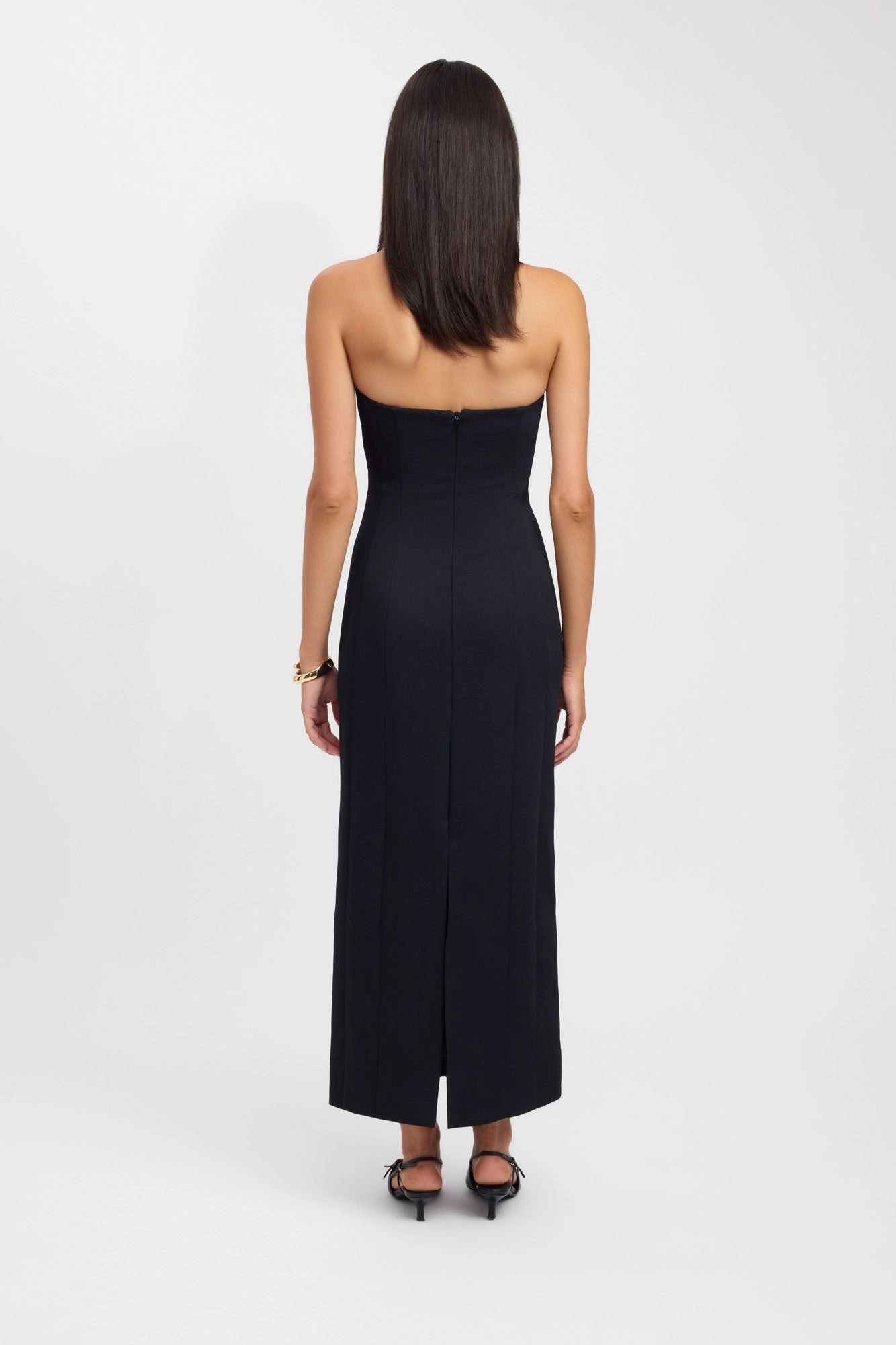 Oyster Strapless Button Dress
