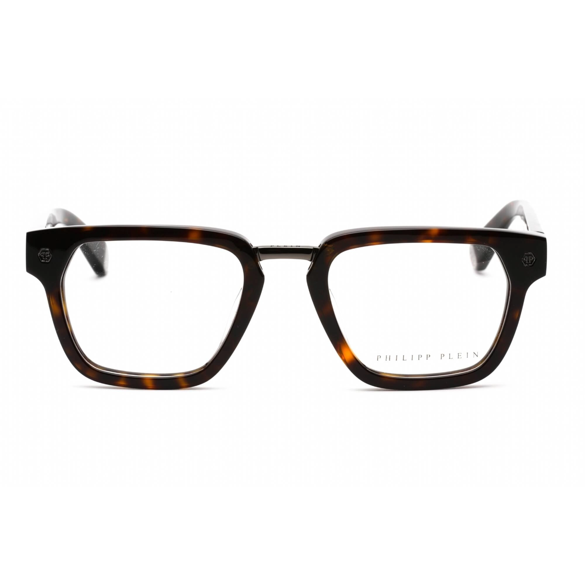 Philipp Plein Men's Eyeglasses - Shiny Dark Havana Rectangular Frame | VPP055W 0722
