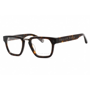 Philipp Plein Men's Eyeglasses - Shiny Dark Havana Rectangular Frame | VPP055W 0722