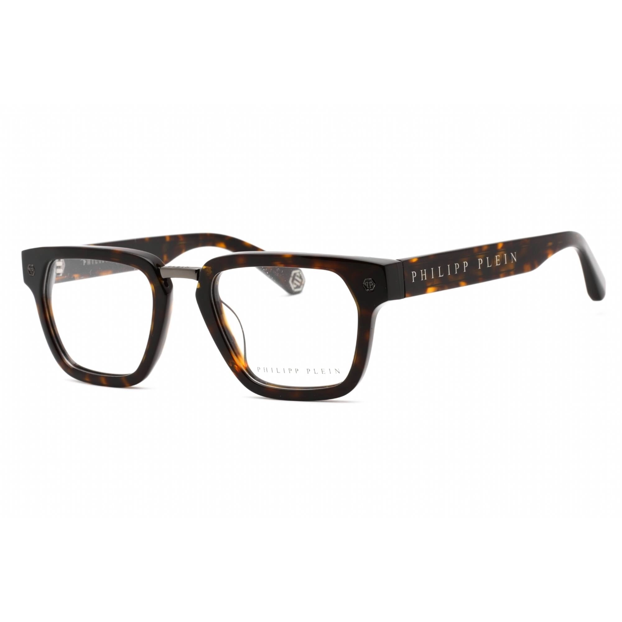 Philipp Plein Men's Eyeglasses - Shiny Dark Havana Rectangular Frame | VPP055W 0722