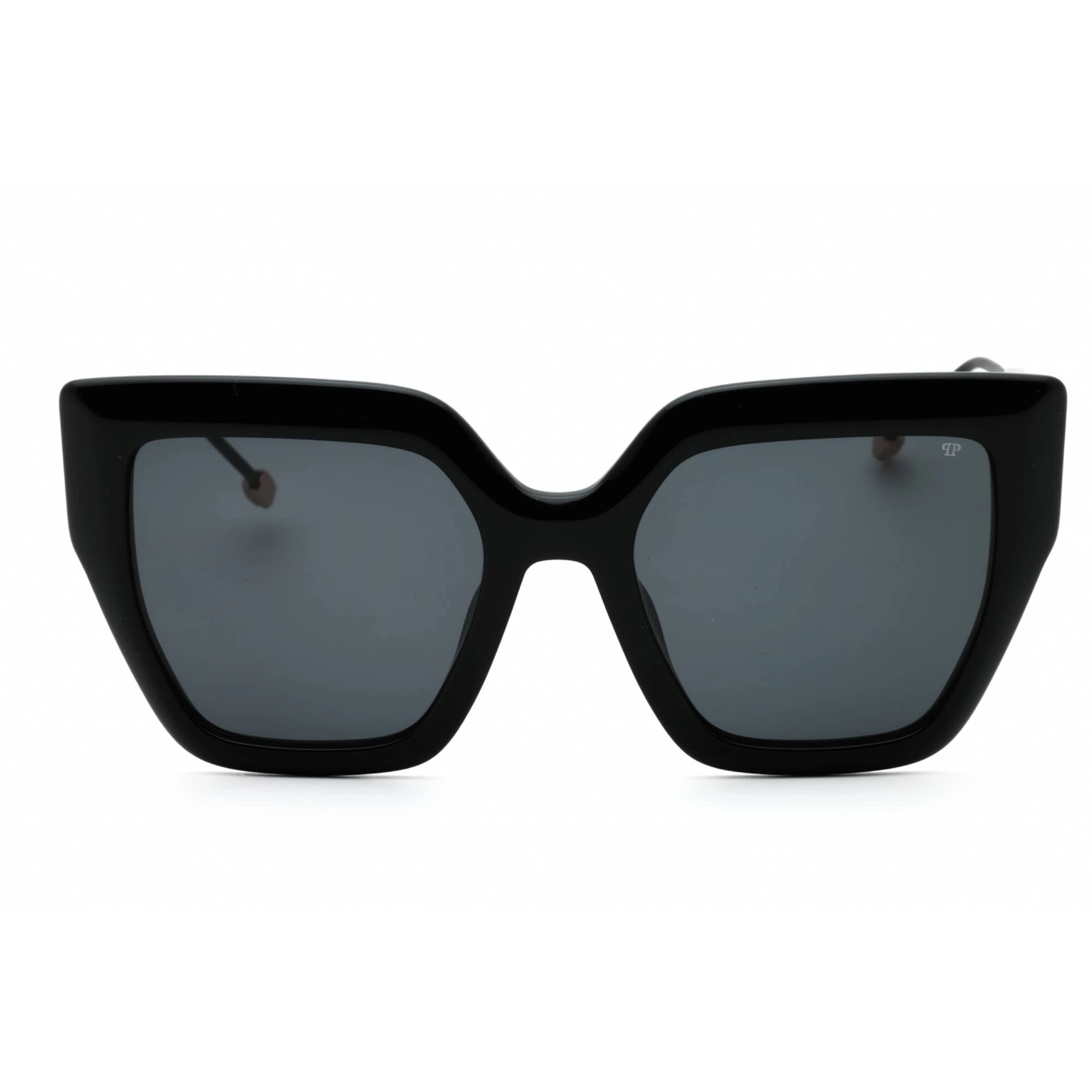 Philipp Plein Women's Sunglasses - Shiny Black Plastic Cat Eye Frame | SPP064S 0700