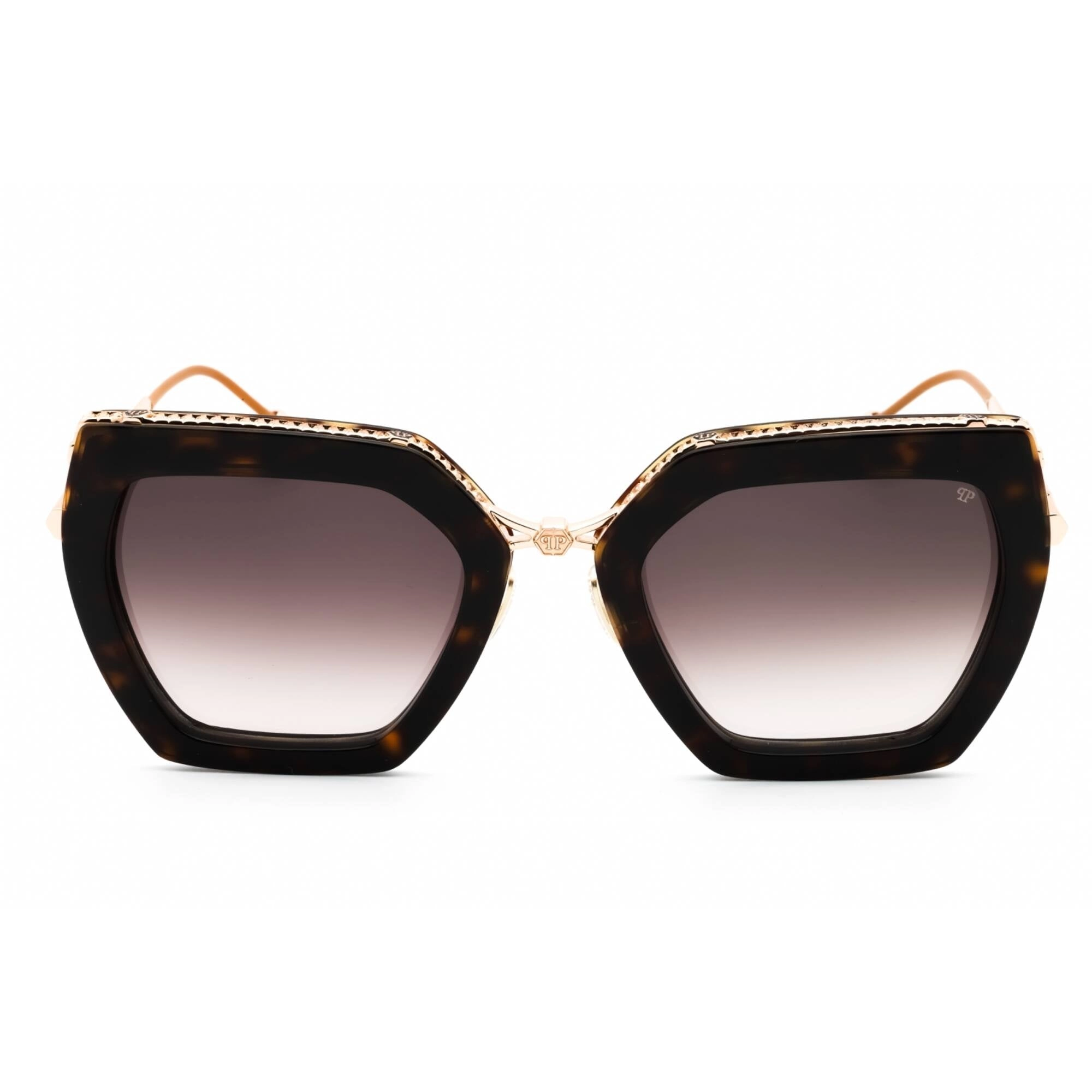 Philipp Plein Women's Sunglasses - Shiny Dark Havana Butterfly Frame | SPP097S 0722