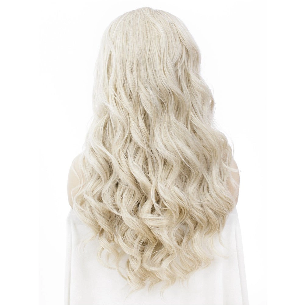 Platinum - Ash Blonde Long Loose Curl Synthetic Lace Front Wigs Cosplay Wig