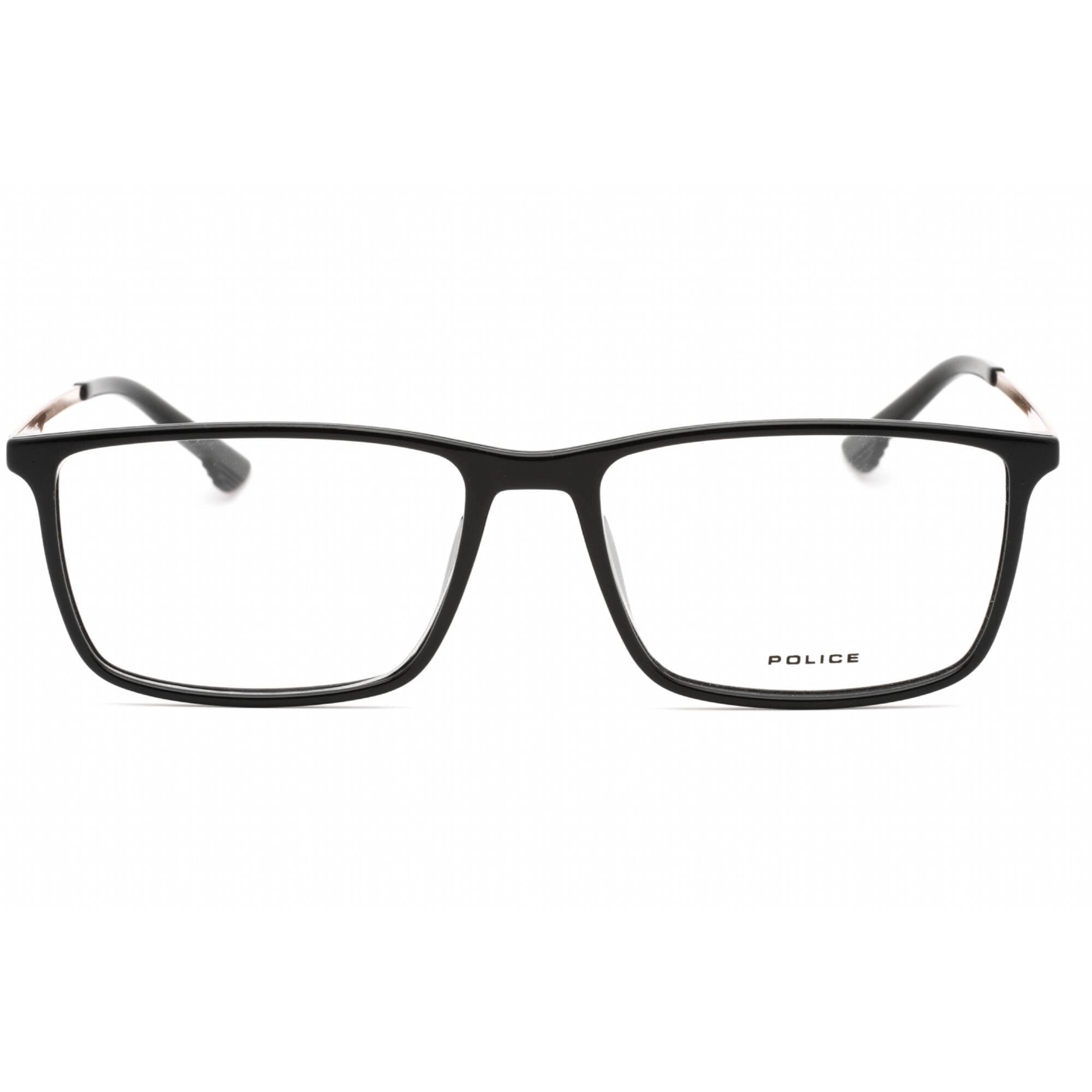 Police Men's Eyeglasses - Shiny Black Injected Propionate Rectangular | VPLB48 0Z42