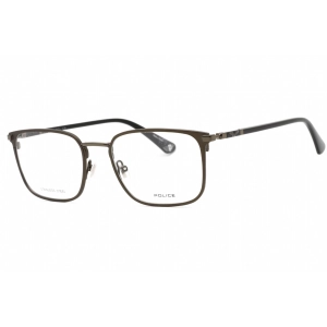 Police Men's Eyeglasses - Shiny Black Metal Rectangular Shape Frame | VPLE96N 08GF