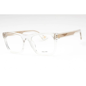 Police Men's Eyeglasses - Transparent Plastic Square Full Rim Frame | VPLE37N 0880