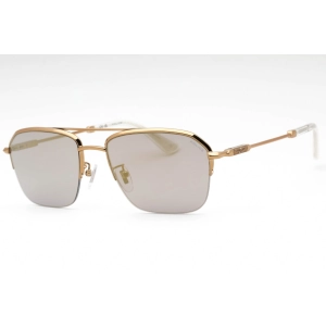 Police Men's Sunglasses - Bronze Brown Metal Aviator Half Rim Frame | SPLL18 8FFG