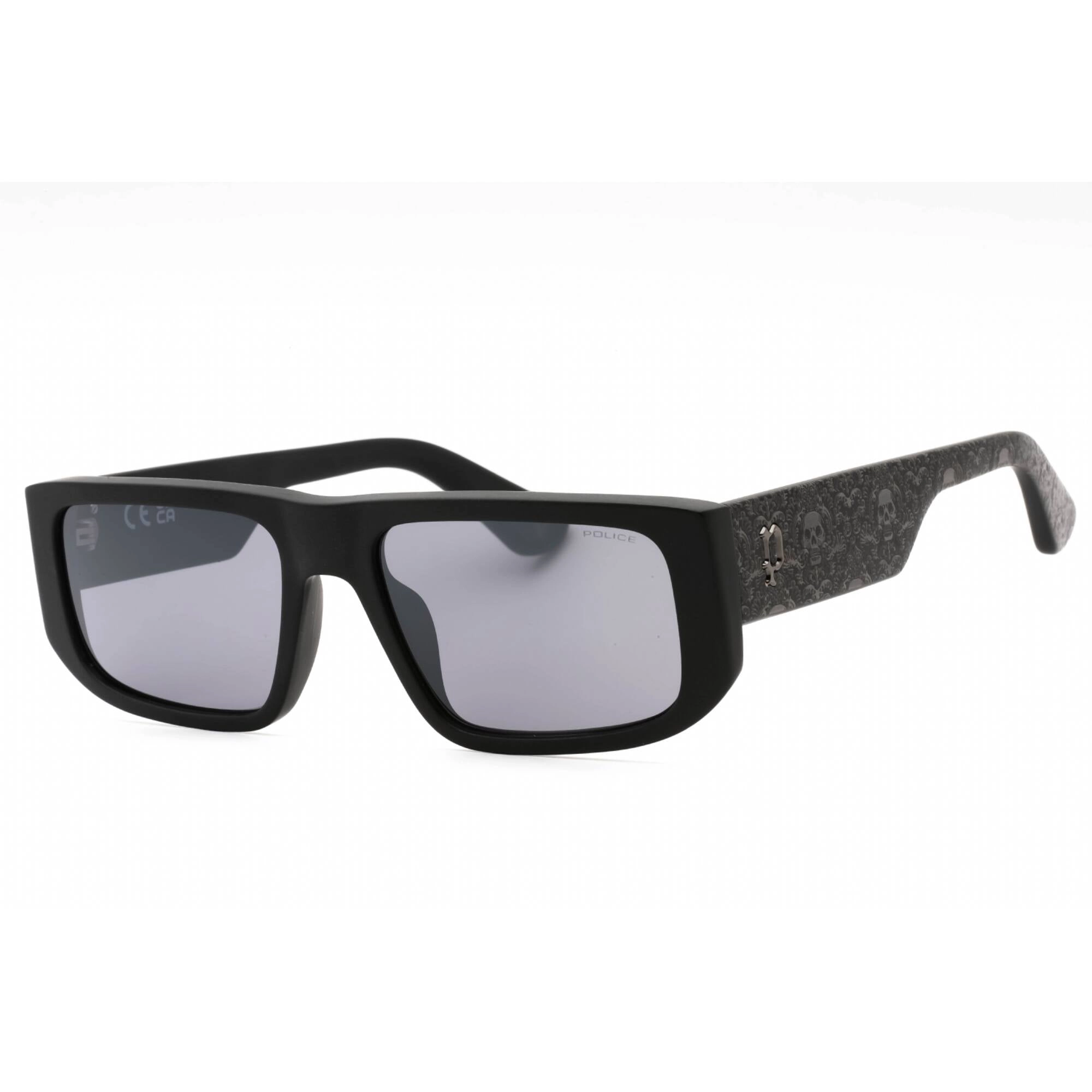 Police Men's Sunglasses - Matte Black Acetate Rectangular Full Rim | SPLL13M 703X