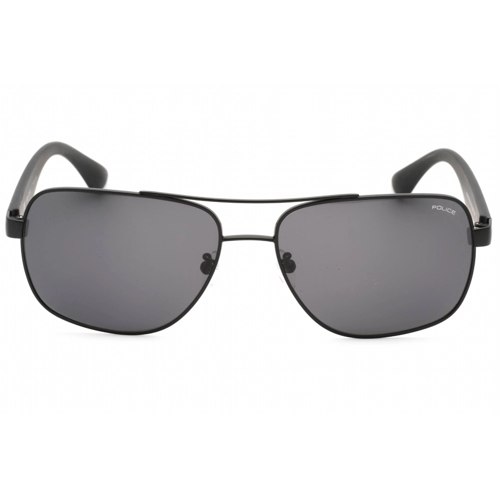 Police Men's Sunglasses - Semi Matte Black Metal Aviator Shape Frame | SPL655 0531