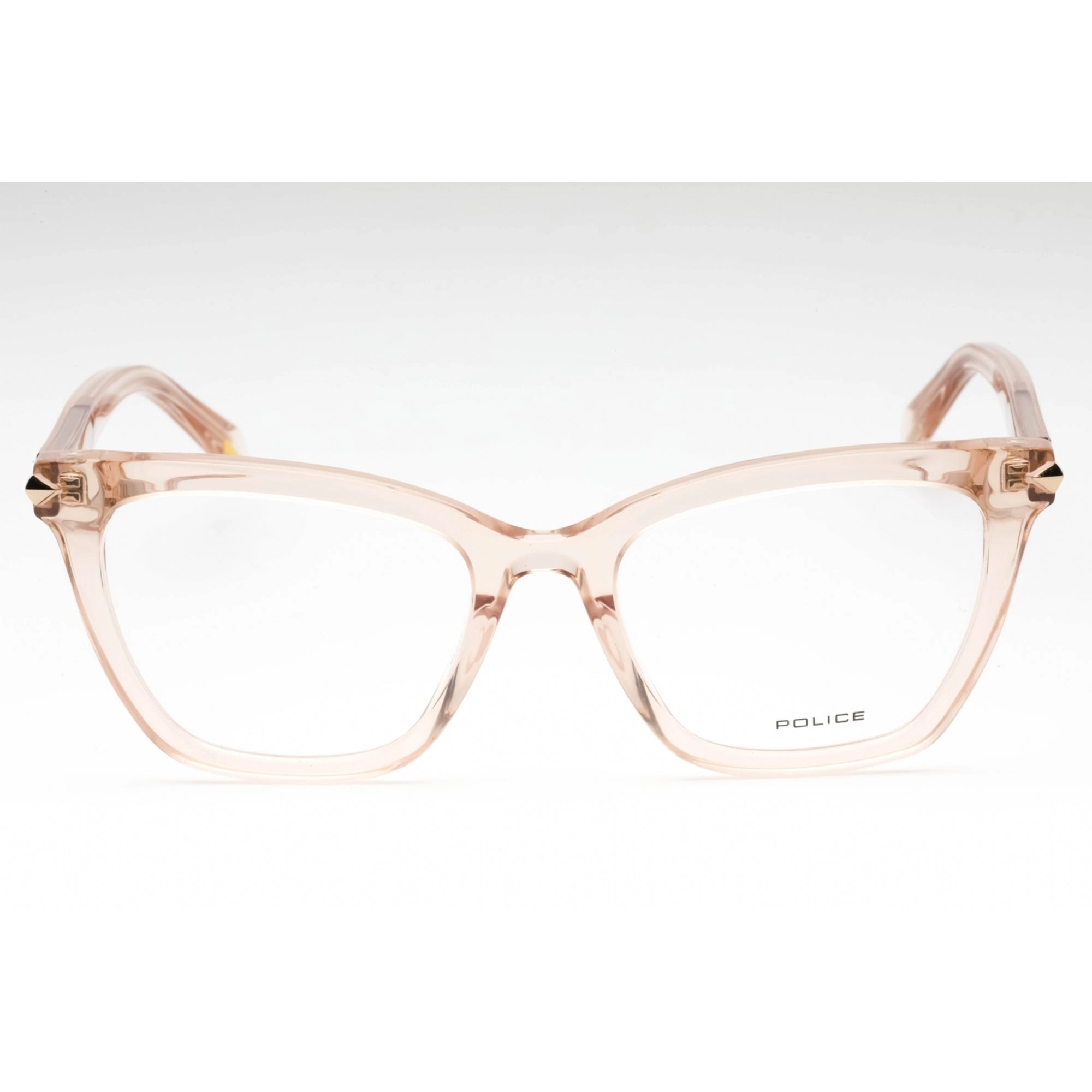 Police Women's Eyeglasses - Pink Clear Plastic Cat Eye Full Rim Frame | VPLF29 09TU