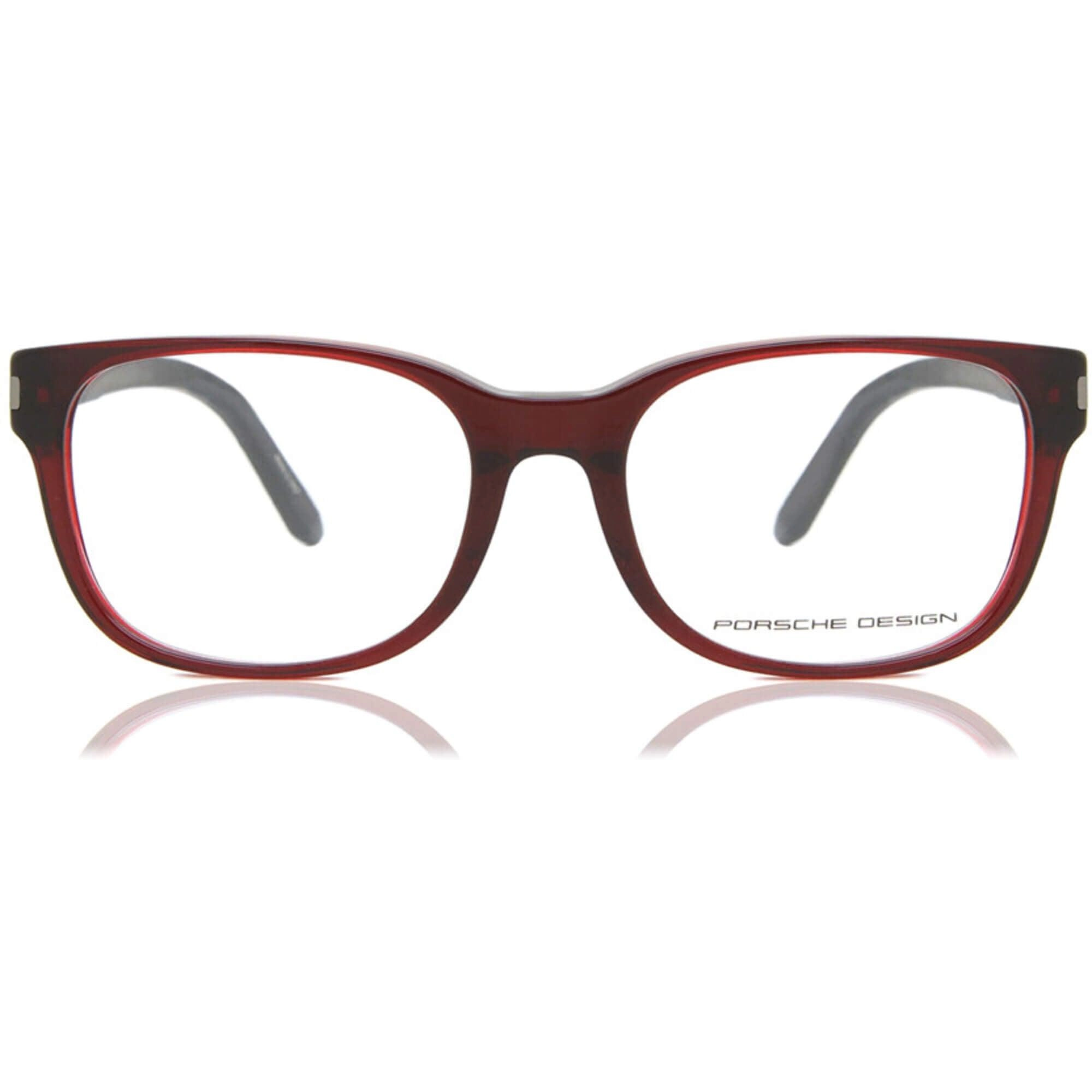 Porsche Men's Eyeglasses - Red Plastic Square Frame Demo Lens | PORSCHE P8250 M