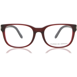 Porsche Men's Eyeglasses - Red Plastic Square Frame Demo Lens | PORSCHE P8250 M