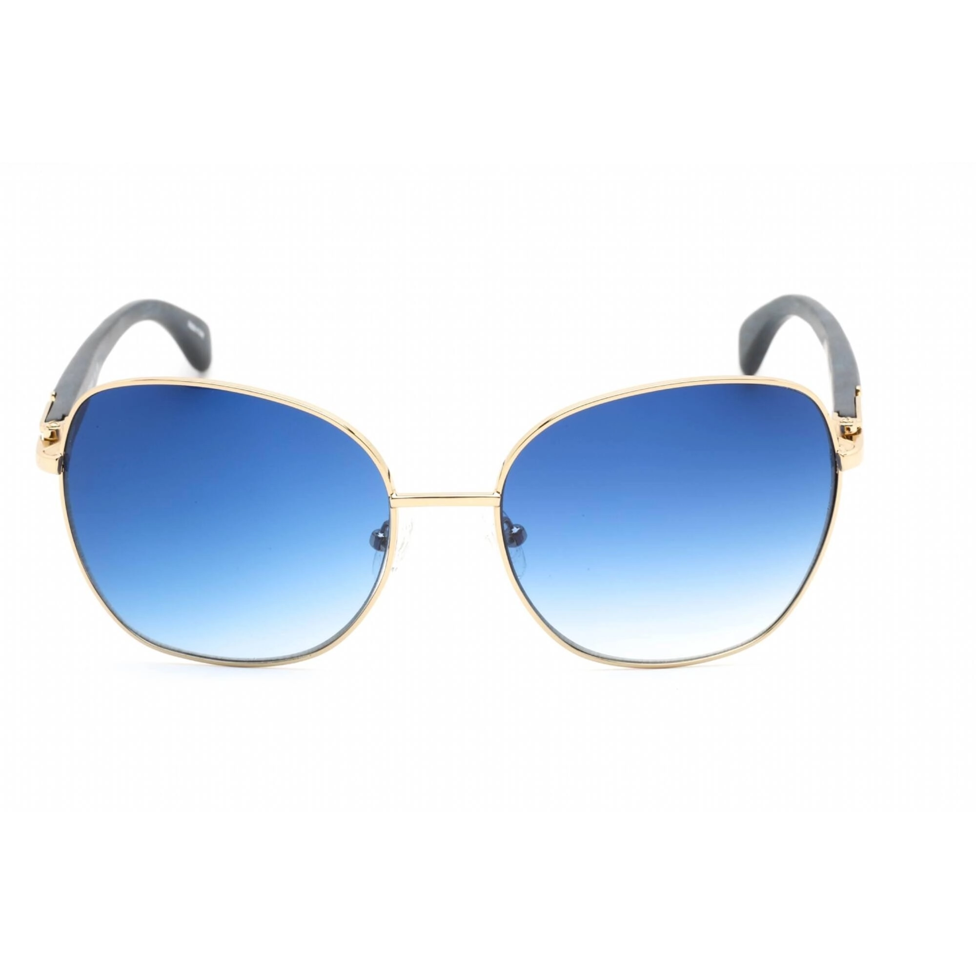 Porta Romana Unisex Sunglasses - Full Rim Gold/Blue Metal Rectangular | 1964 100B